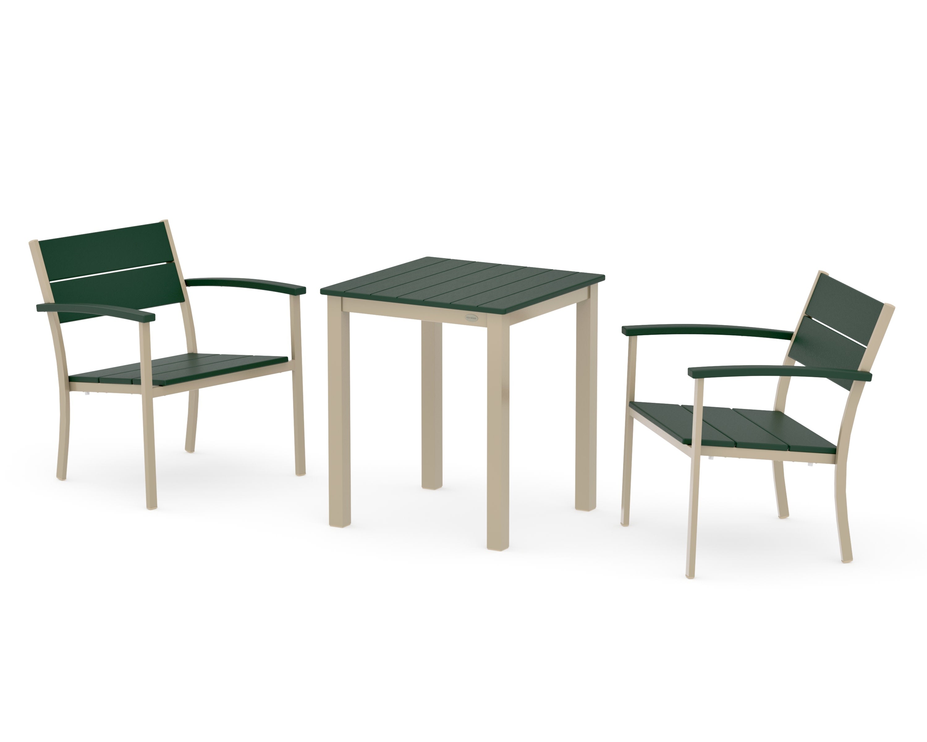 Main Street 3-Piece Square Dining Set in Sand / Green