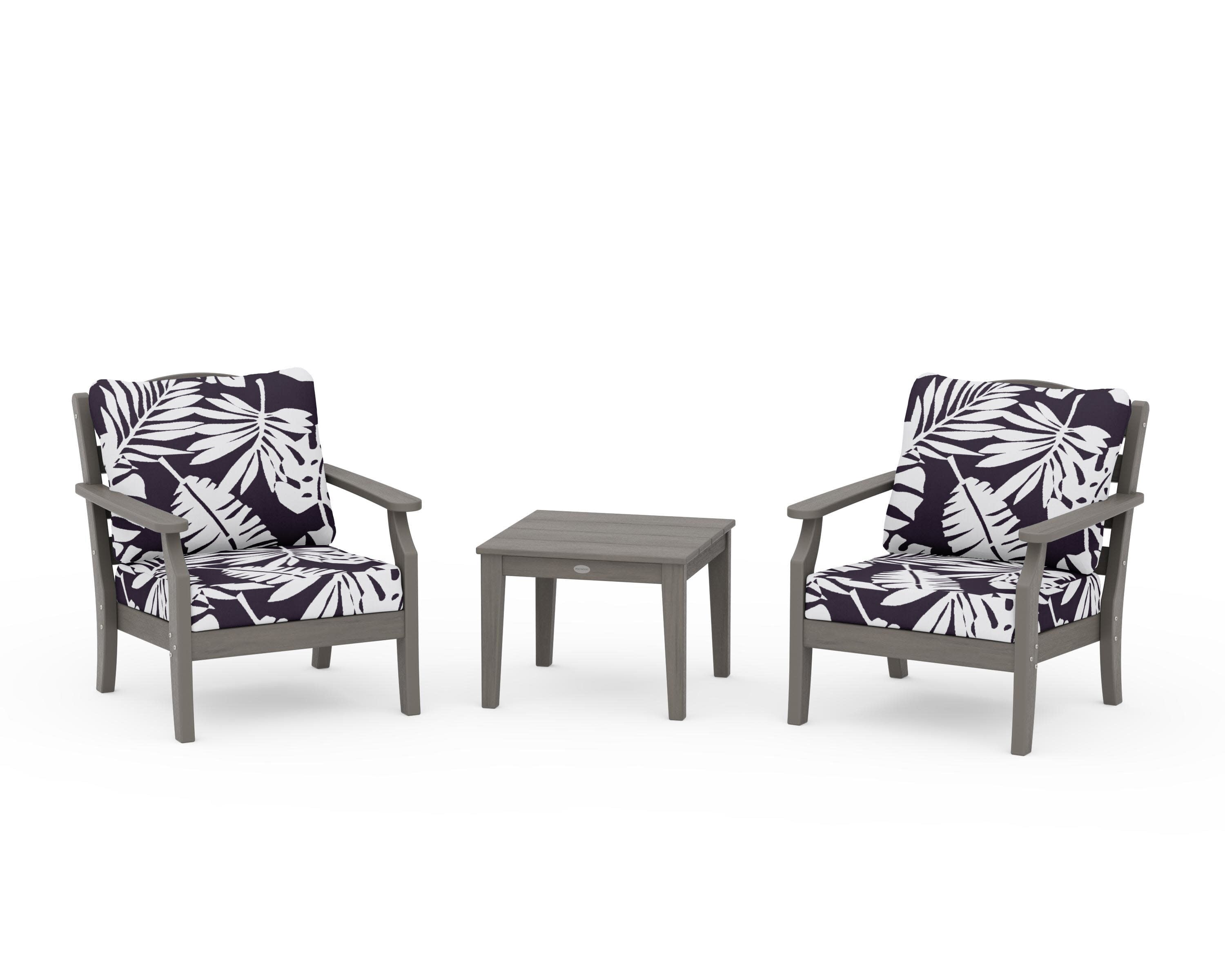 Savannah 3-Piece Deep Seating Set in Driftwood / Leaf Navy