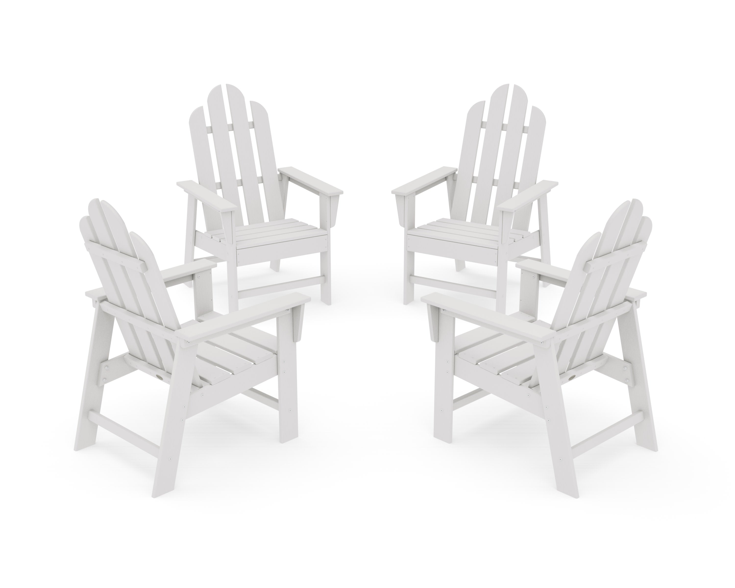 Long Island 4-Piece Upright Adirondack Conversation Set in Vintage White
