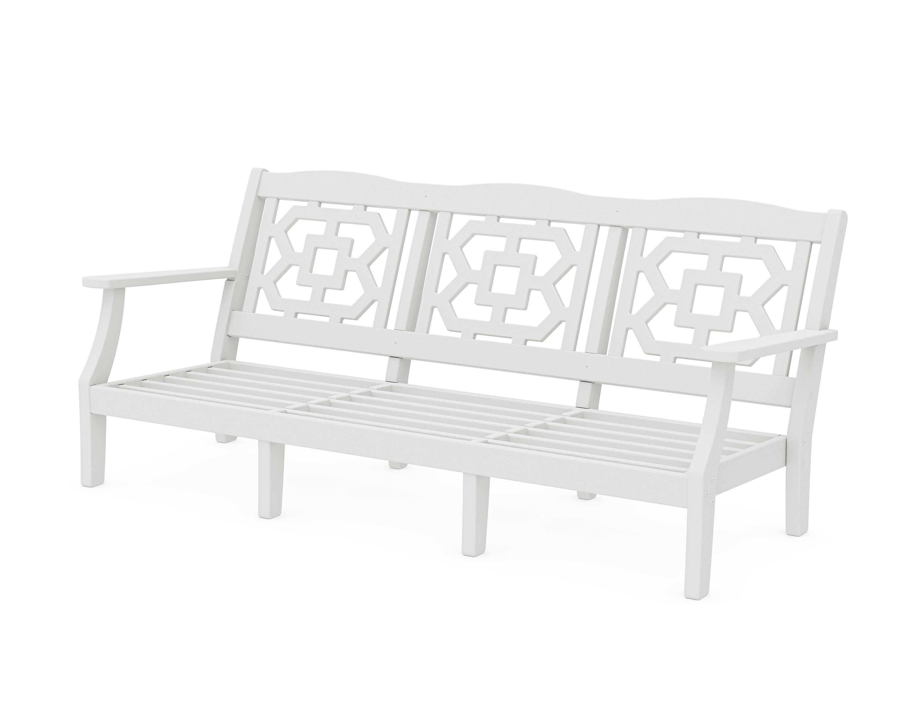 Chinoiserie Deep Seating Sofa Frame in Vintage White