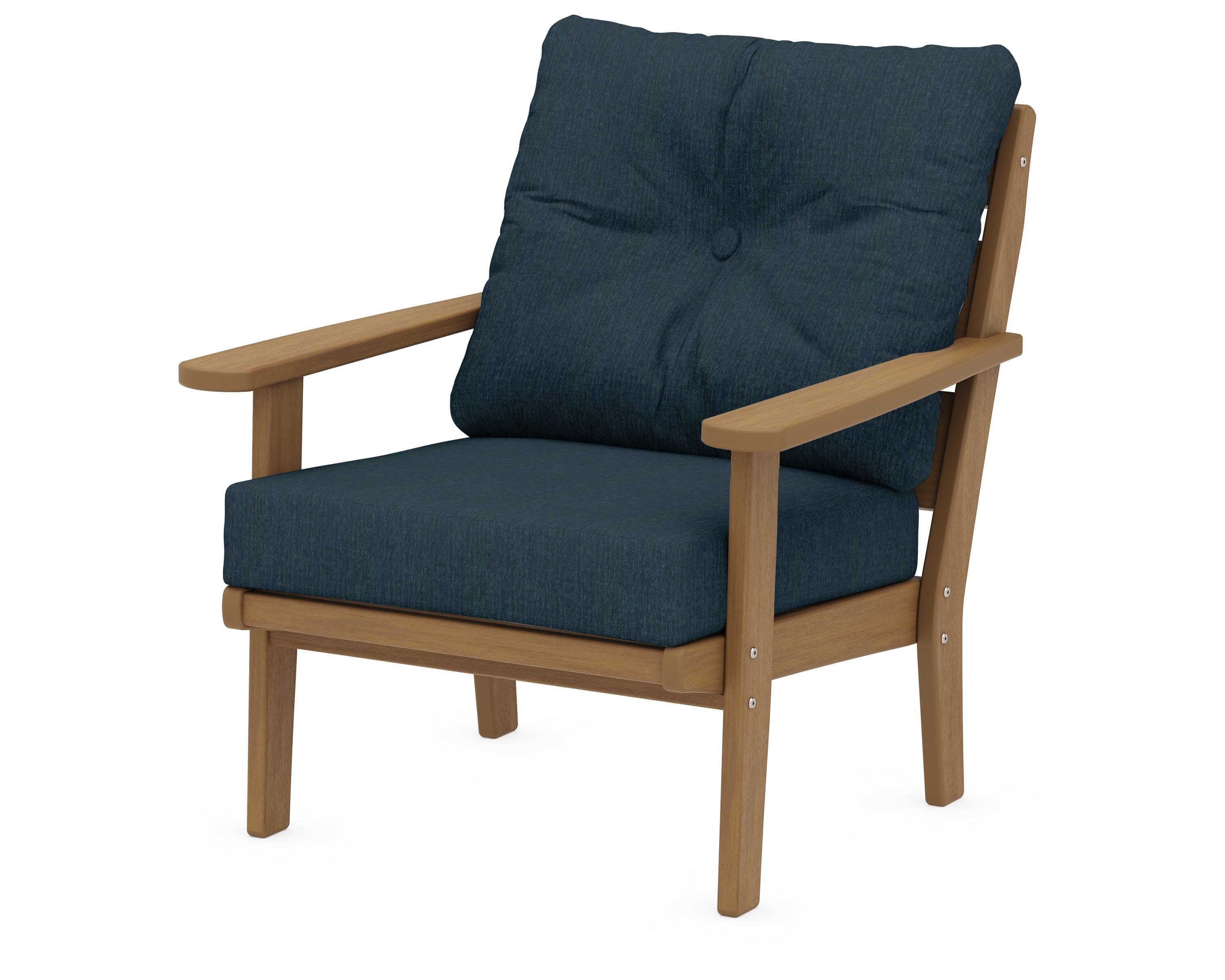 Lakeside Deep Seating Chair in Natural / Platform Indigo