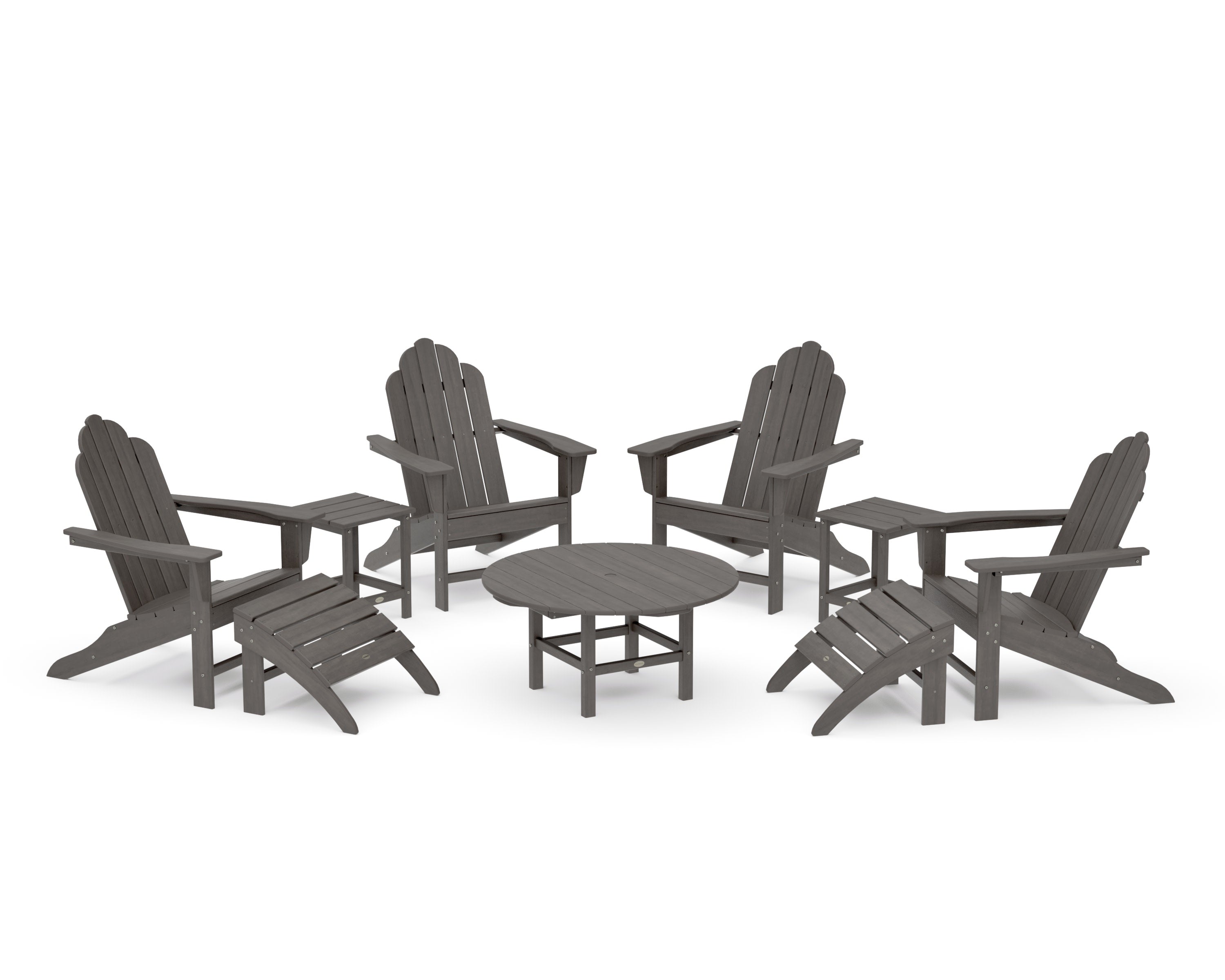 Long Island Adirondack 9-Piece Conversation Group in Driftwood