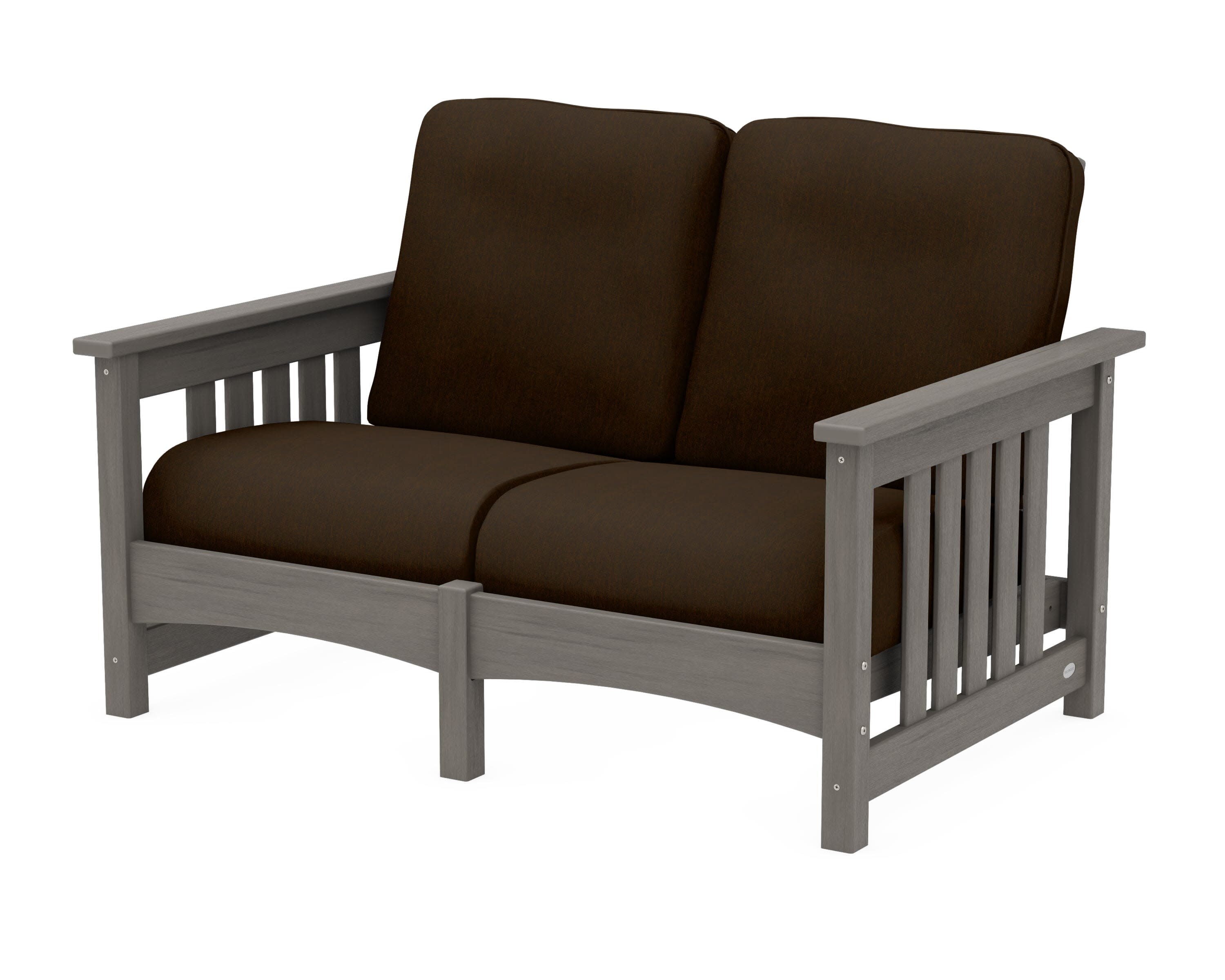 Club Mission Loveseat in Driftwood / Canvas Java