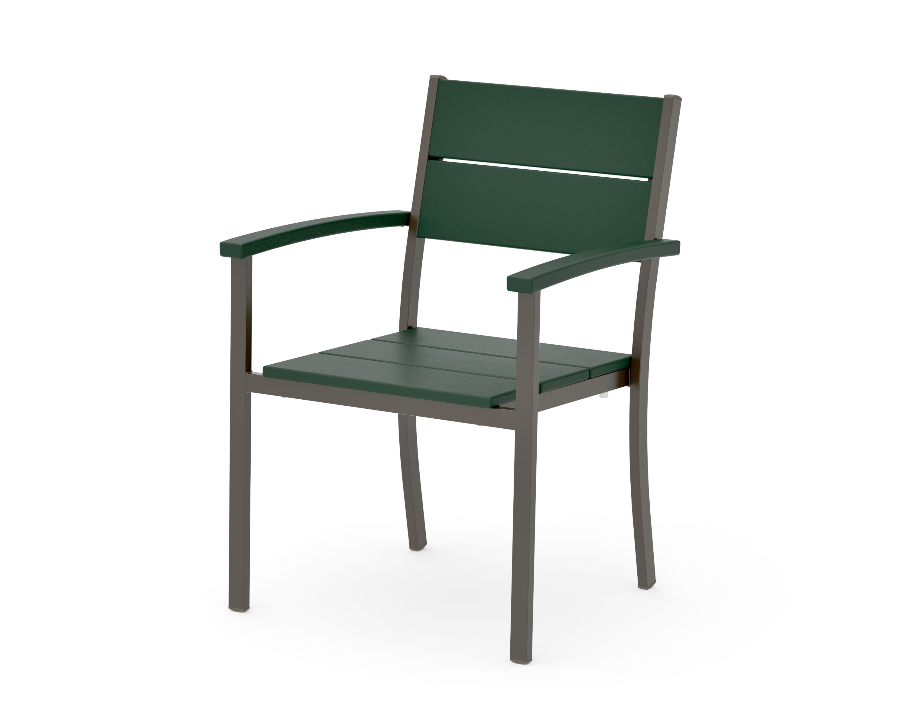 Main Street Stacking Dining Arm Chair in Bronze / Green