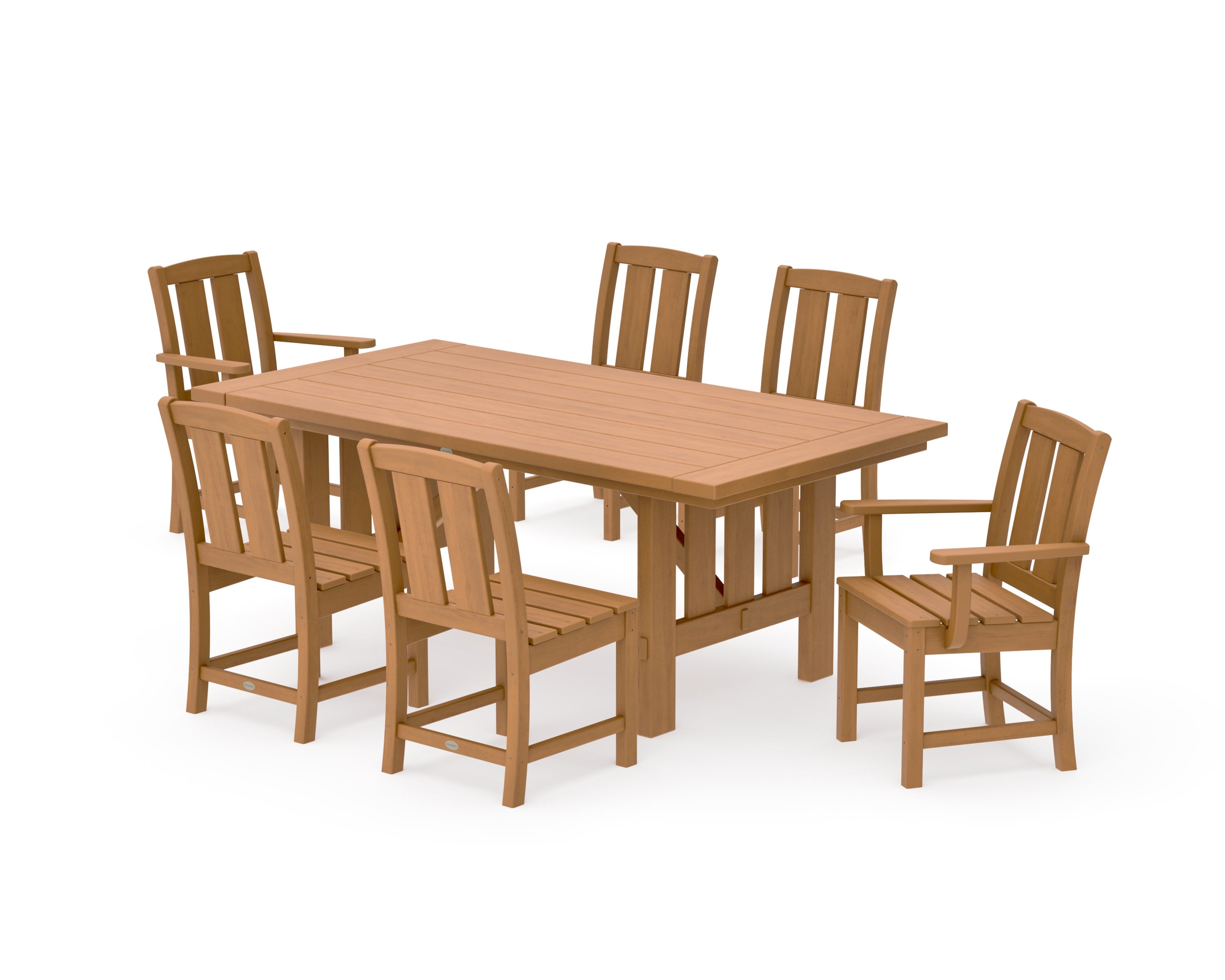 Mission 7-Piece Dining Set with Mission Table in Natural