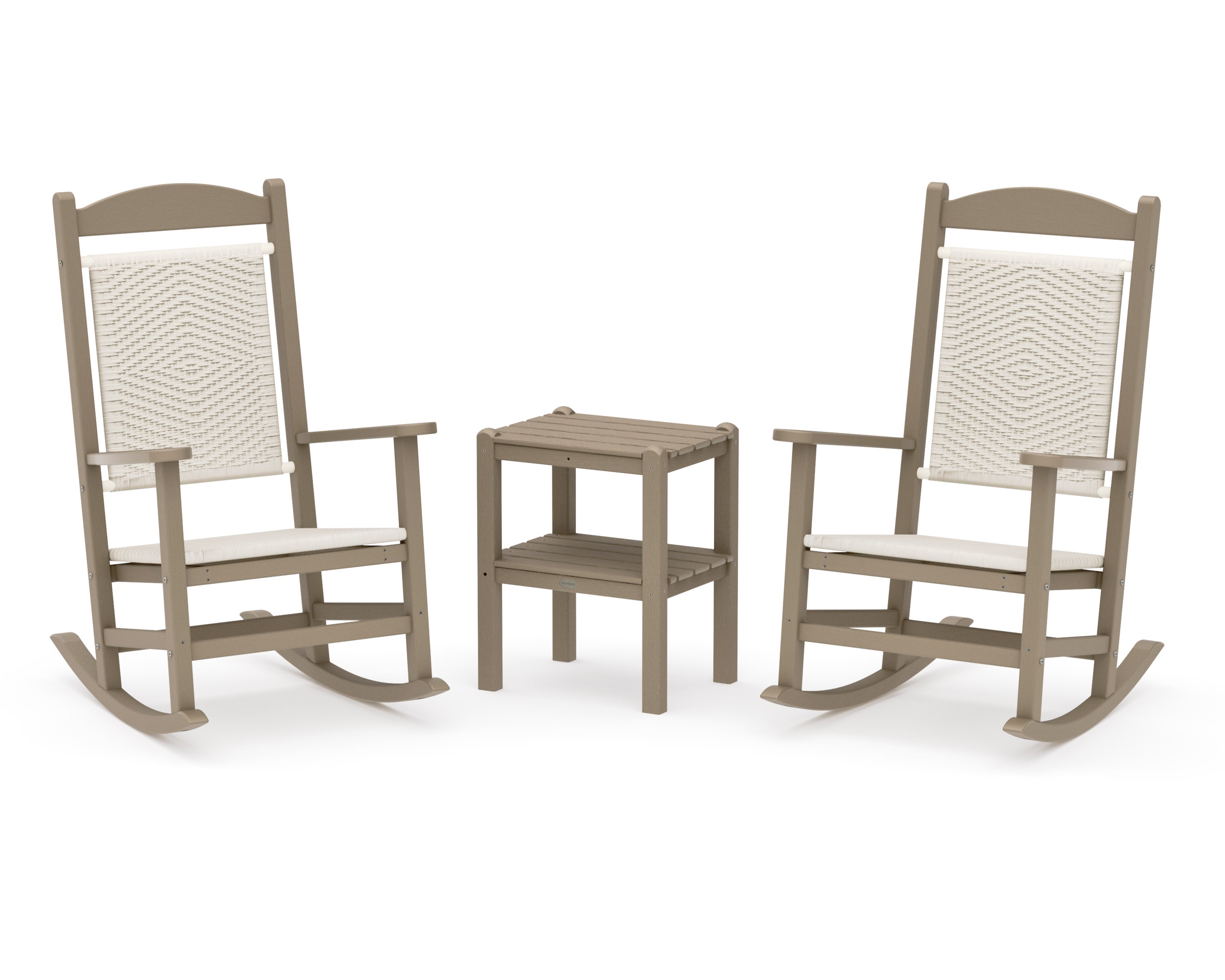 Presidential Woven Rocker 3-Piece Set in Vintage Sahara / White Loom