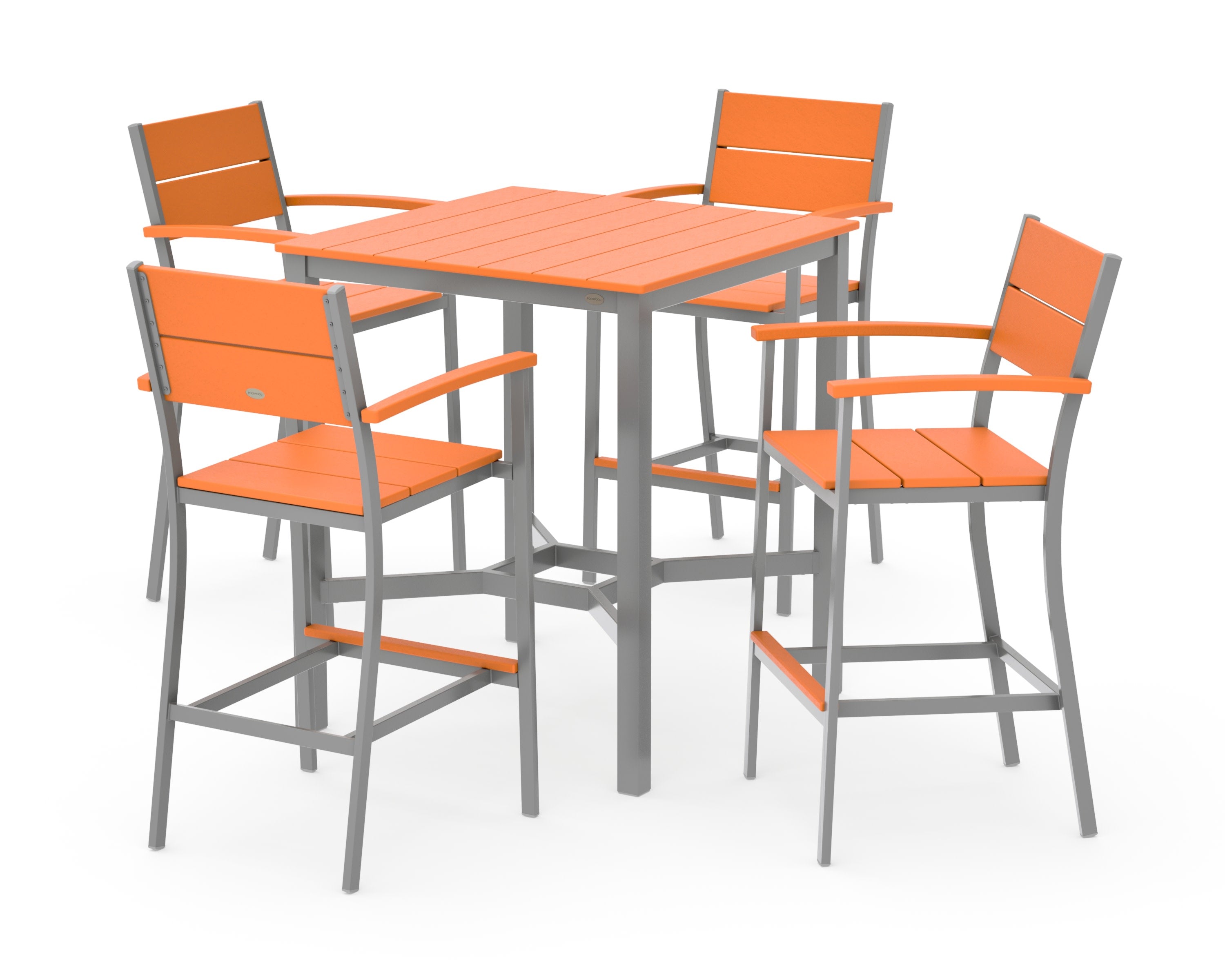 Main Street 5-Piece Bar Set in Silver / Tangerine