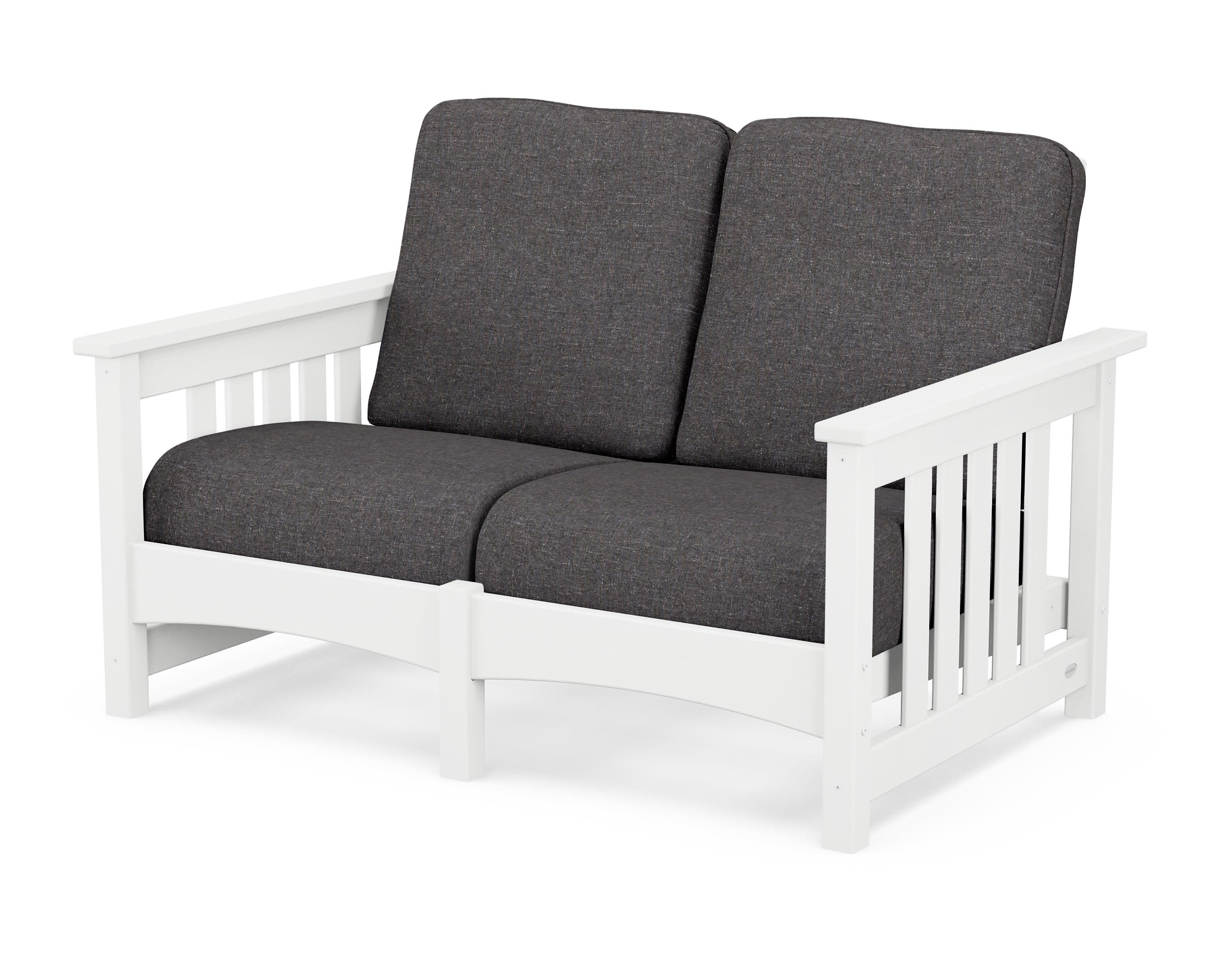 Club Mission Loveseat in White / Ash Charcoal