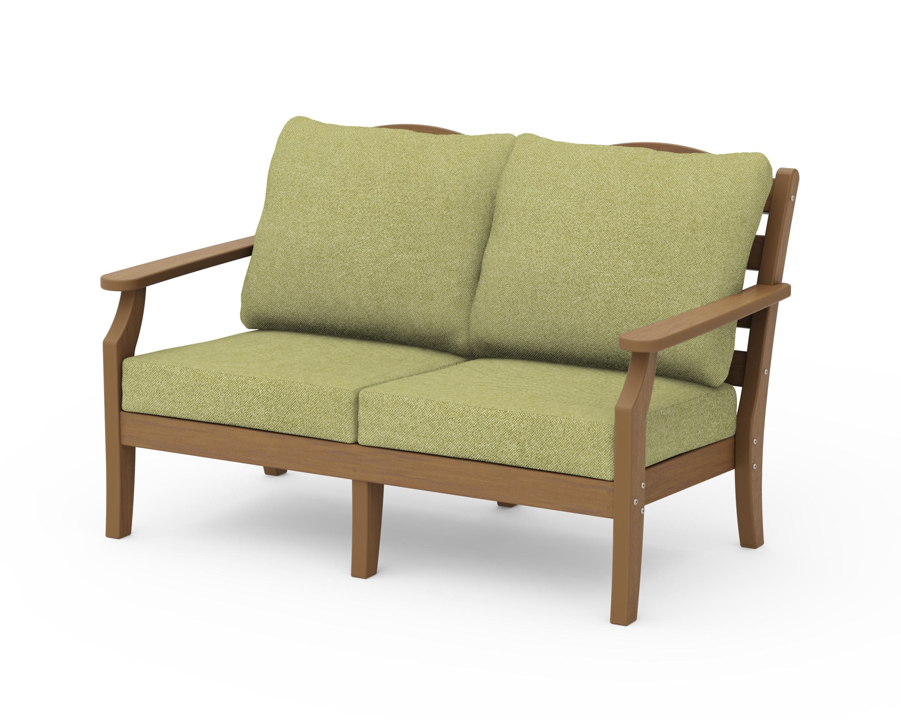 Savannah Deep Seating Loveseat in Natural / Chartreuse Boucle