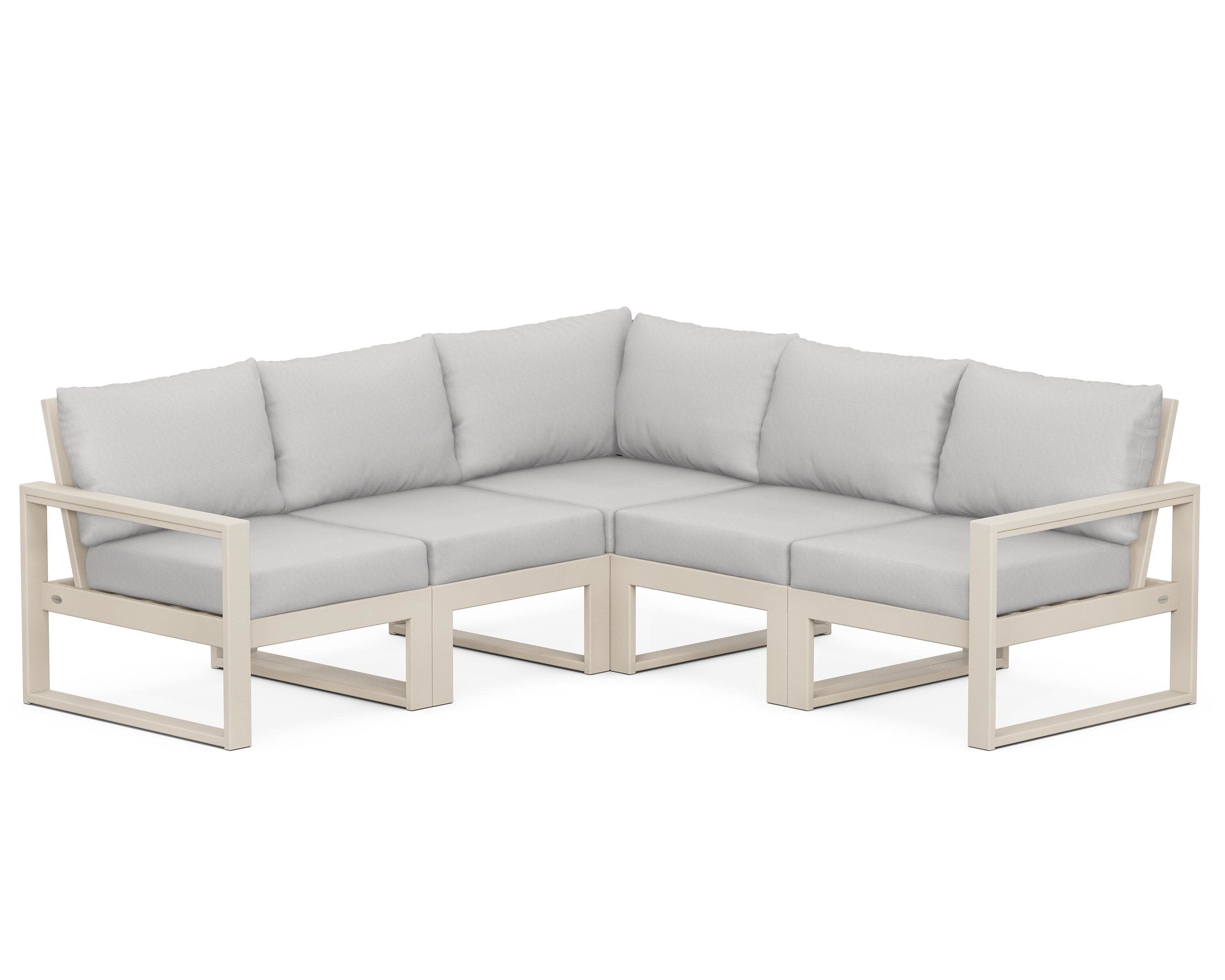 EDGE 5-Piece Modular Deep Seating Set in Sand / Diamond in the Rough