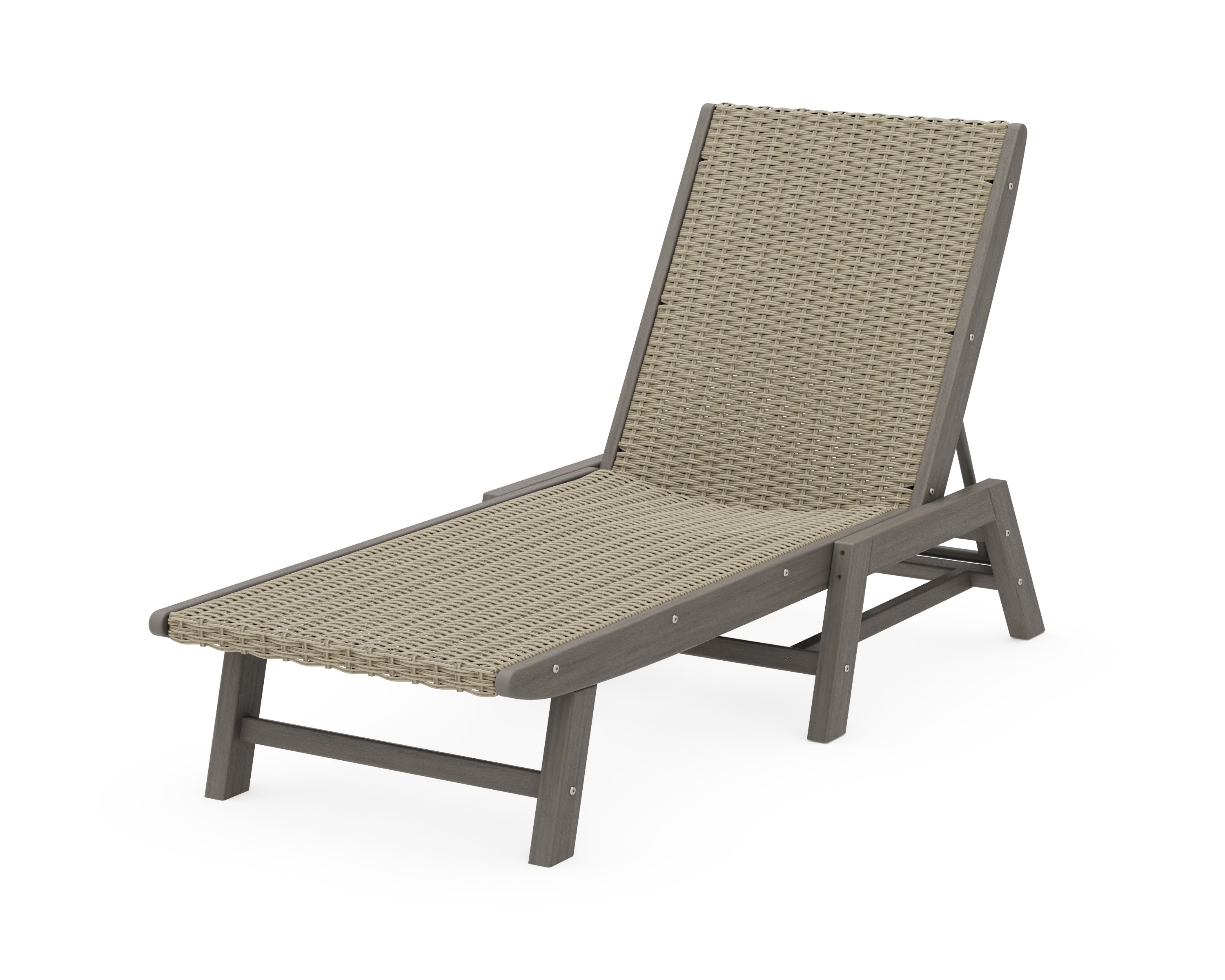 Coastal Woven Chaise in Driftwood / Dune Grass