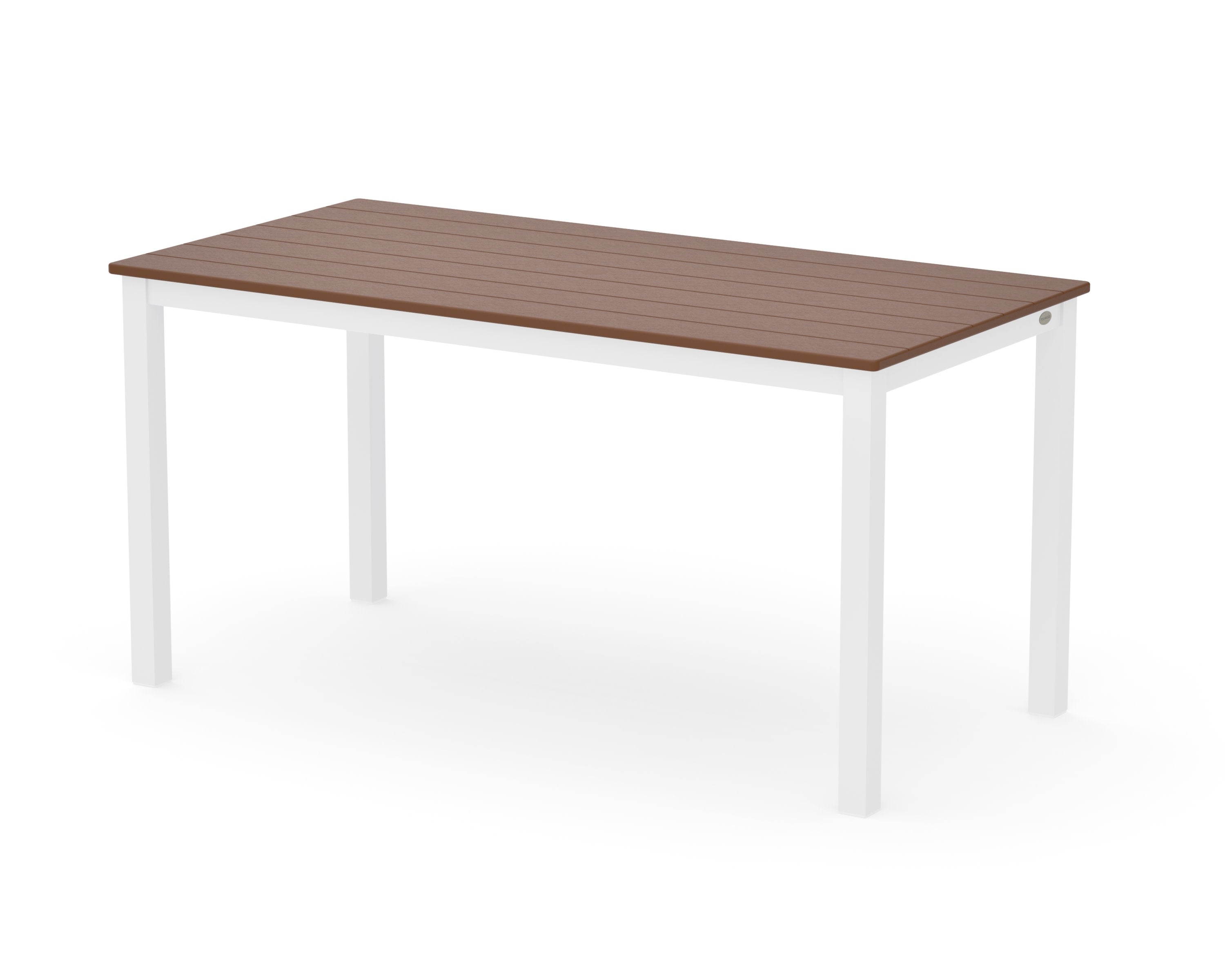 Main Street 30 x 60 Dining Table in White / Teak
