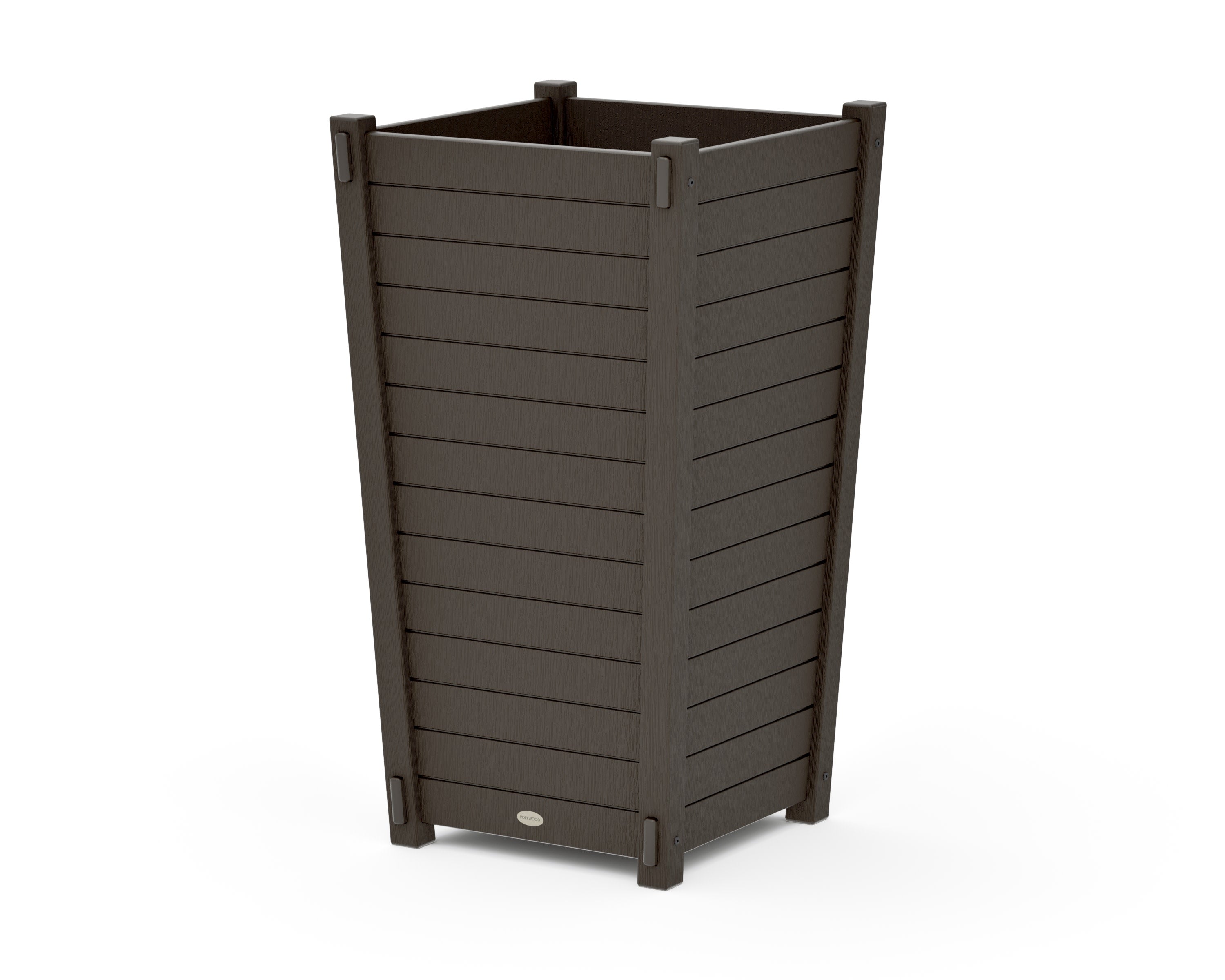 Nautical Large Tapered Square Tall Planter Box in Vintage Coffee