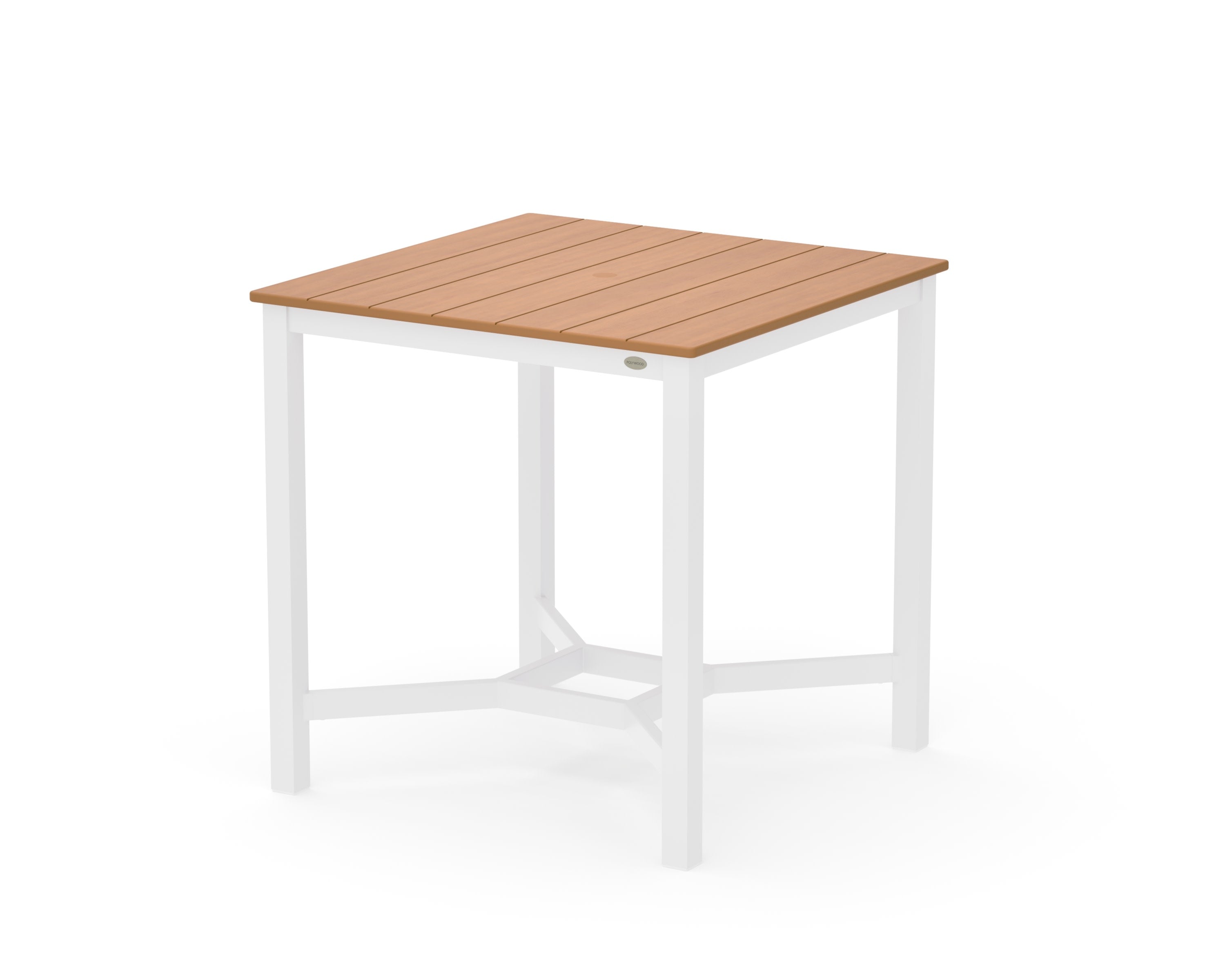 Main Street 36 x 36 Counter Table in White / Natural