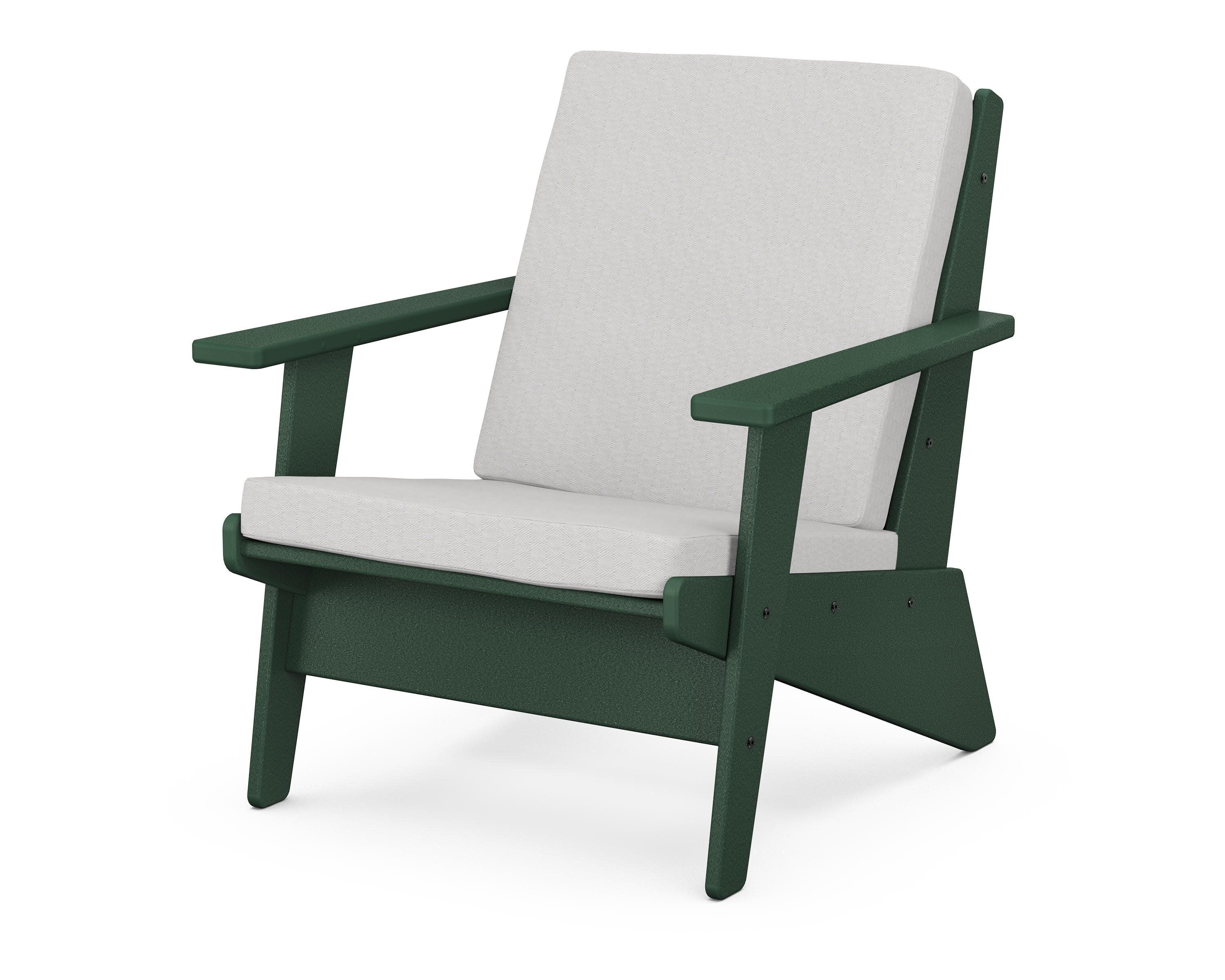 Riviera Modern Lounge Chair in Green / Diamond in the Rough