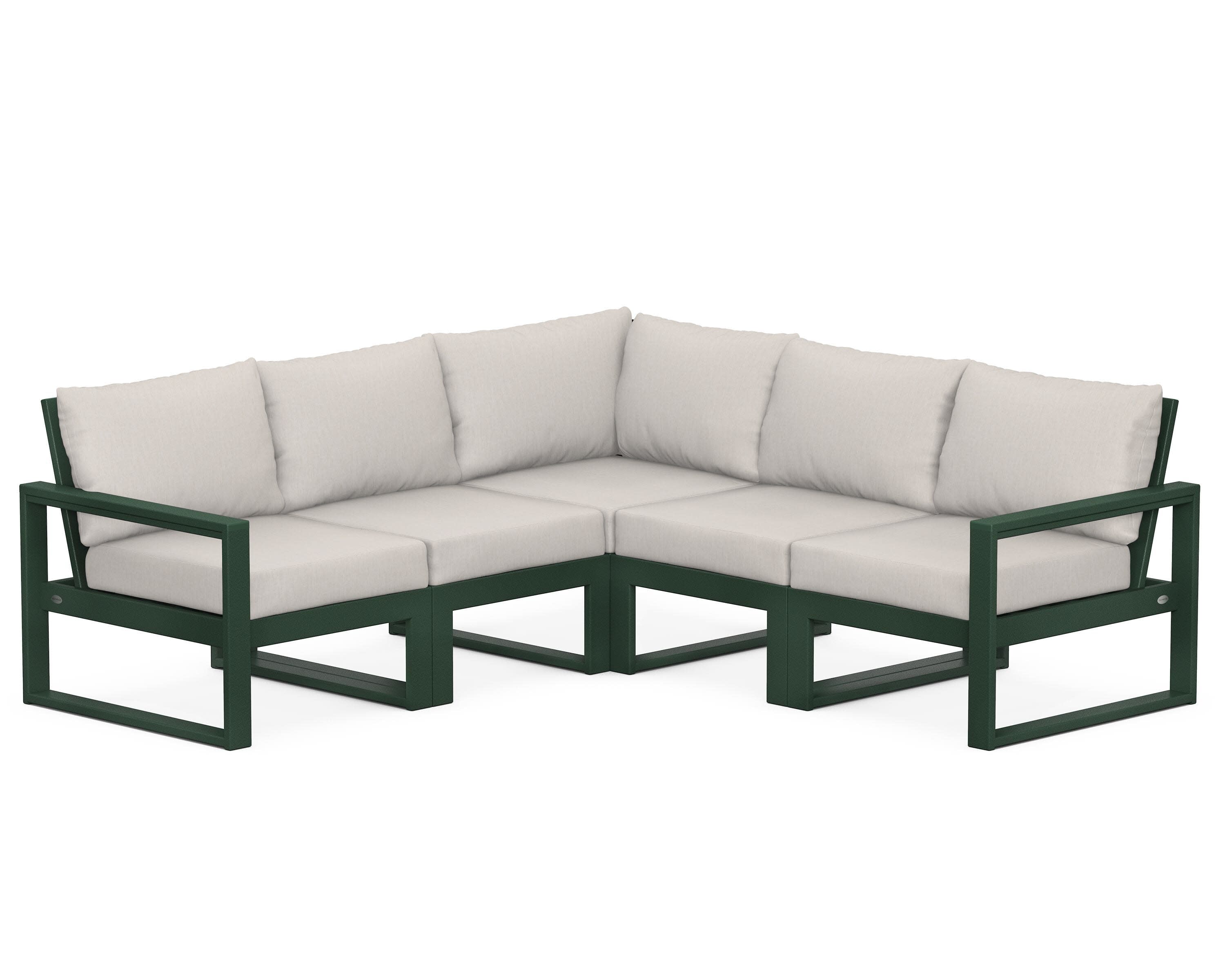 EDGE 5-Piece Modular Deep Seating Set in Green / Cast Ash