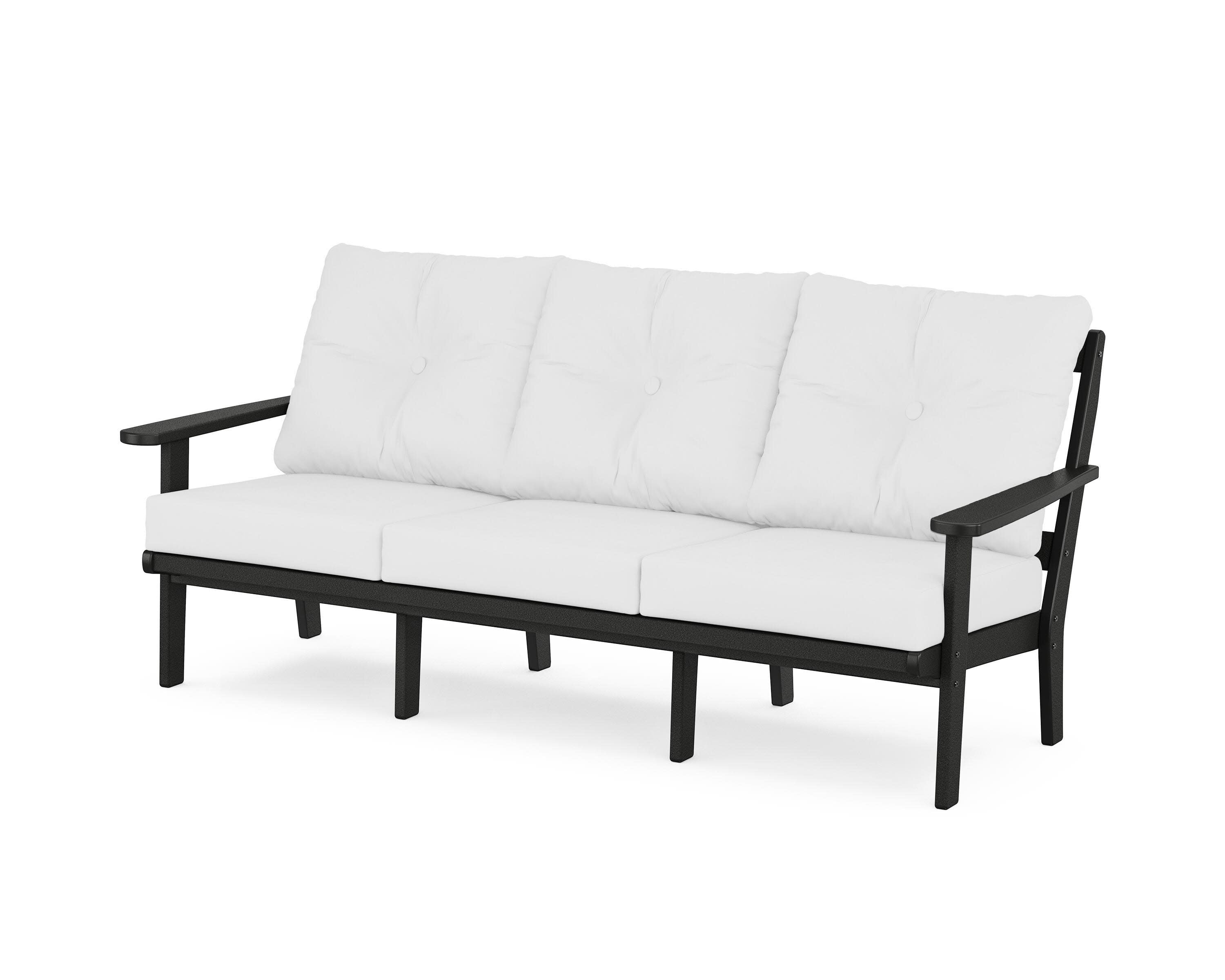 Mission Deep Seating Sofa in Black / Natural
