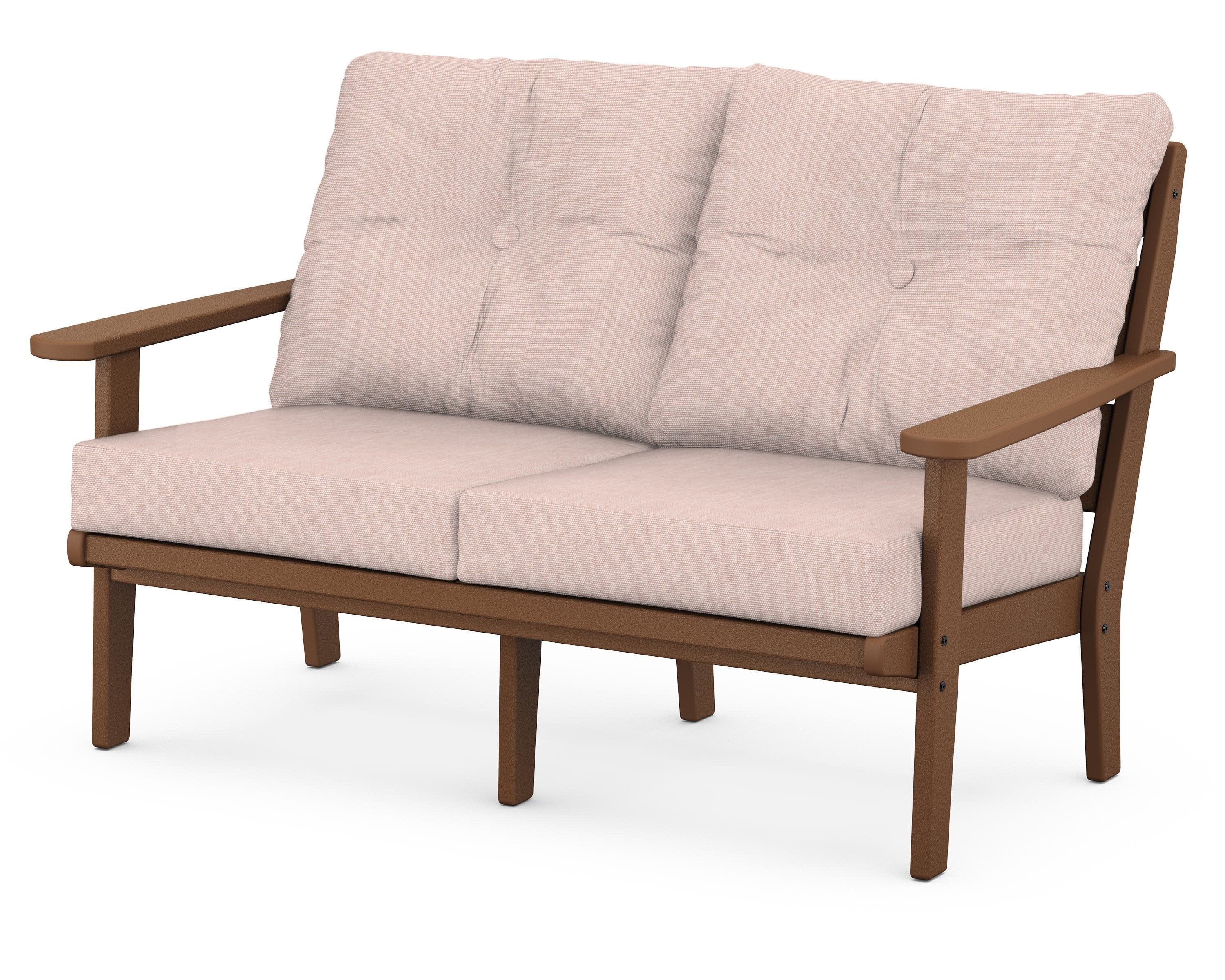 Lakeside Deep Seating Loveseat in Teak / Play Cameo