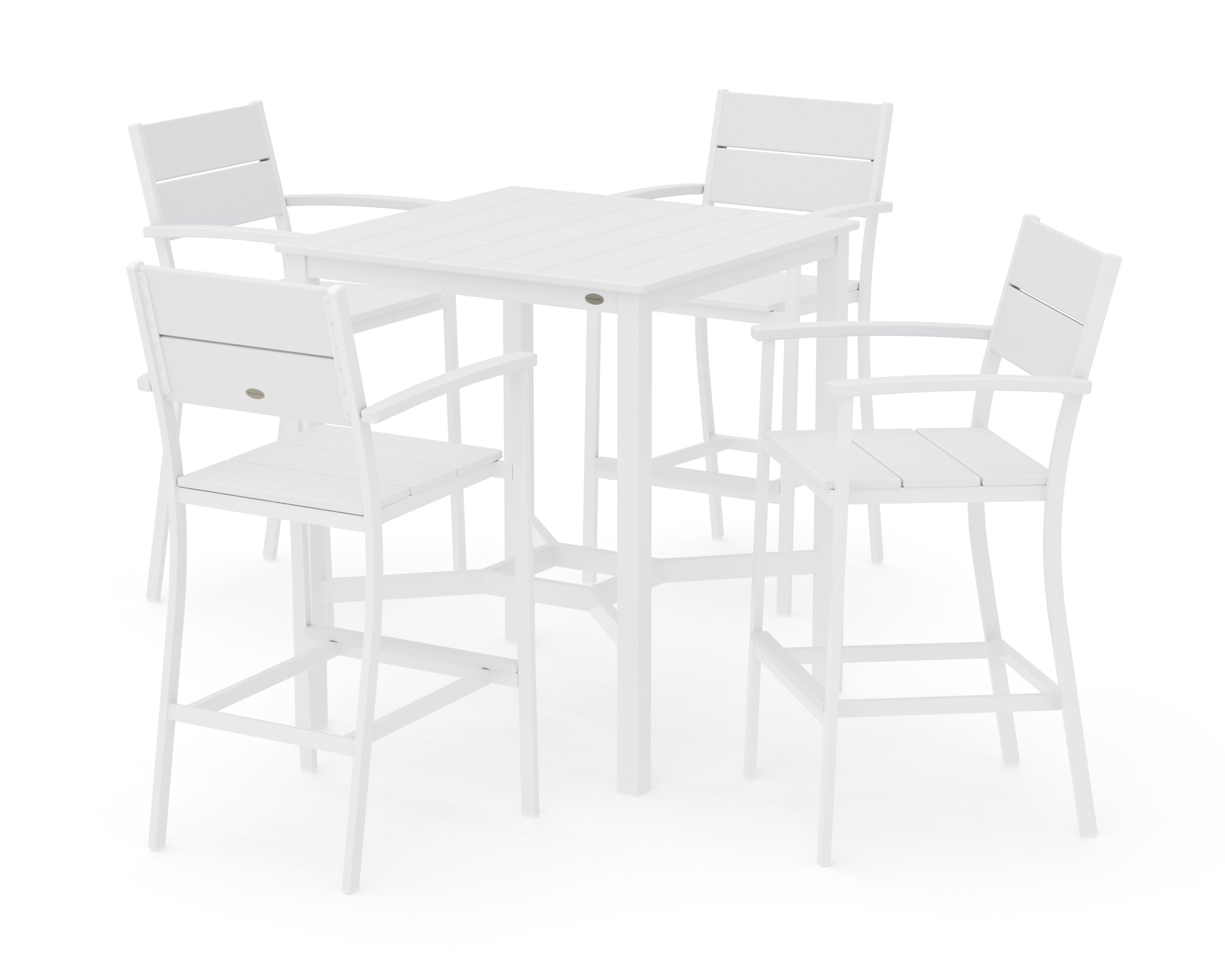 Main Street 5-Piece Bar Set in White / White