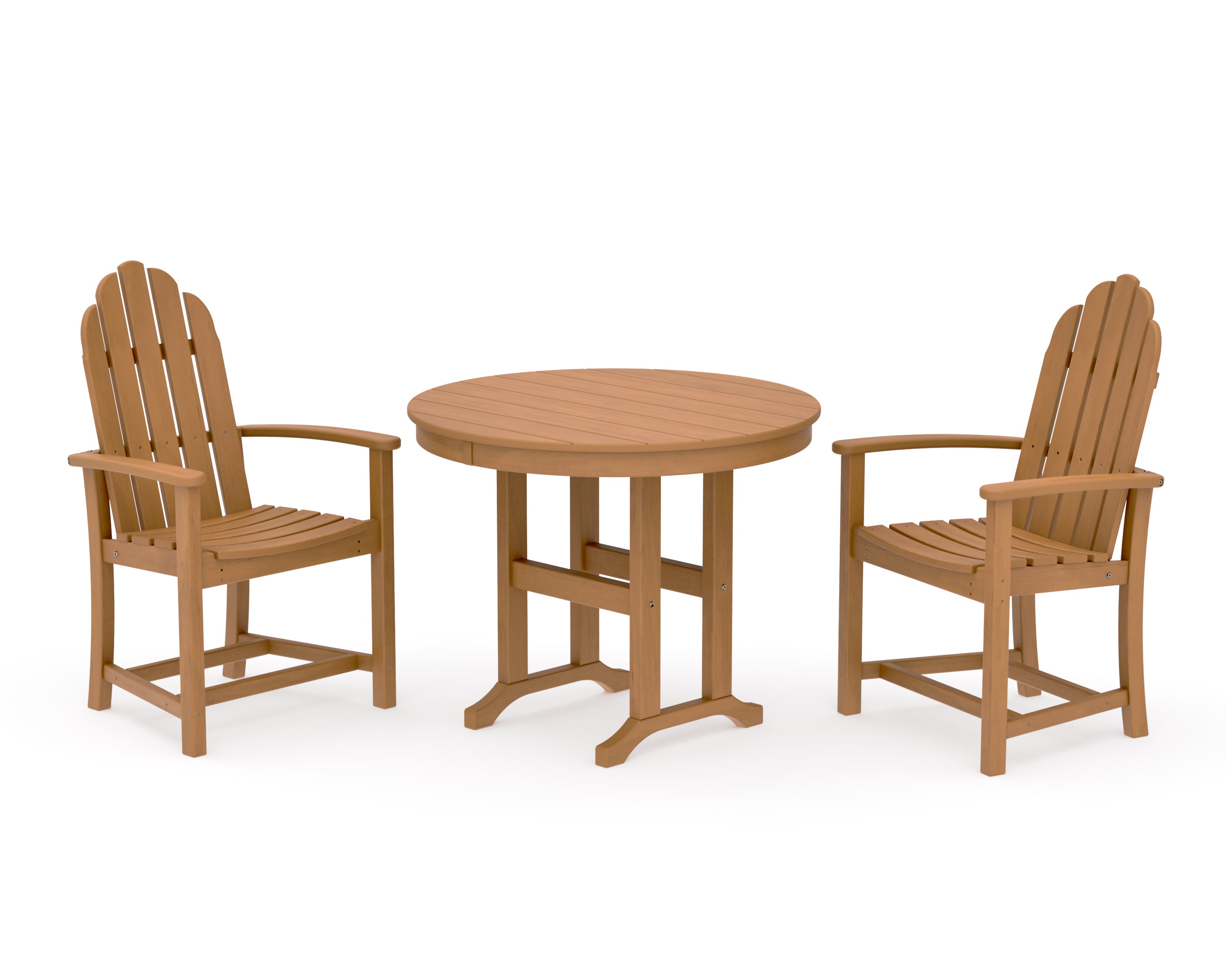 Classic Adirondack 3-Piece Round Dining Set in Natural