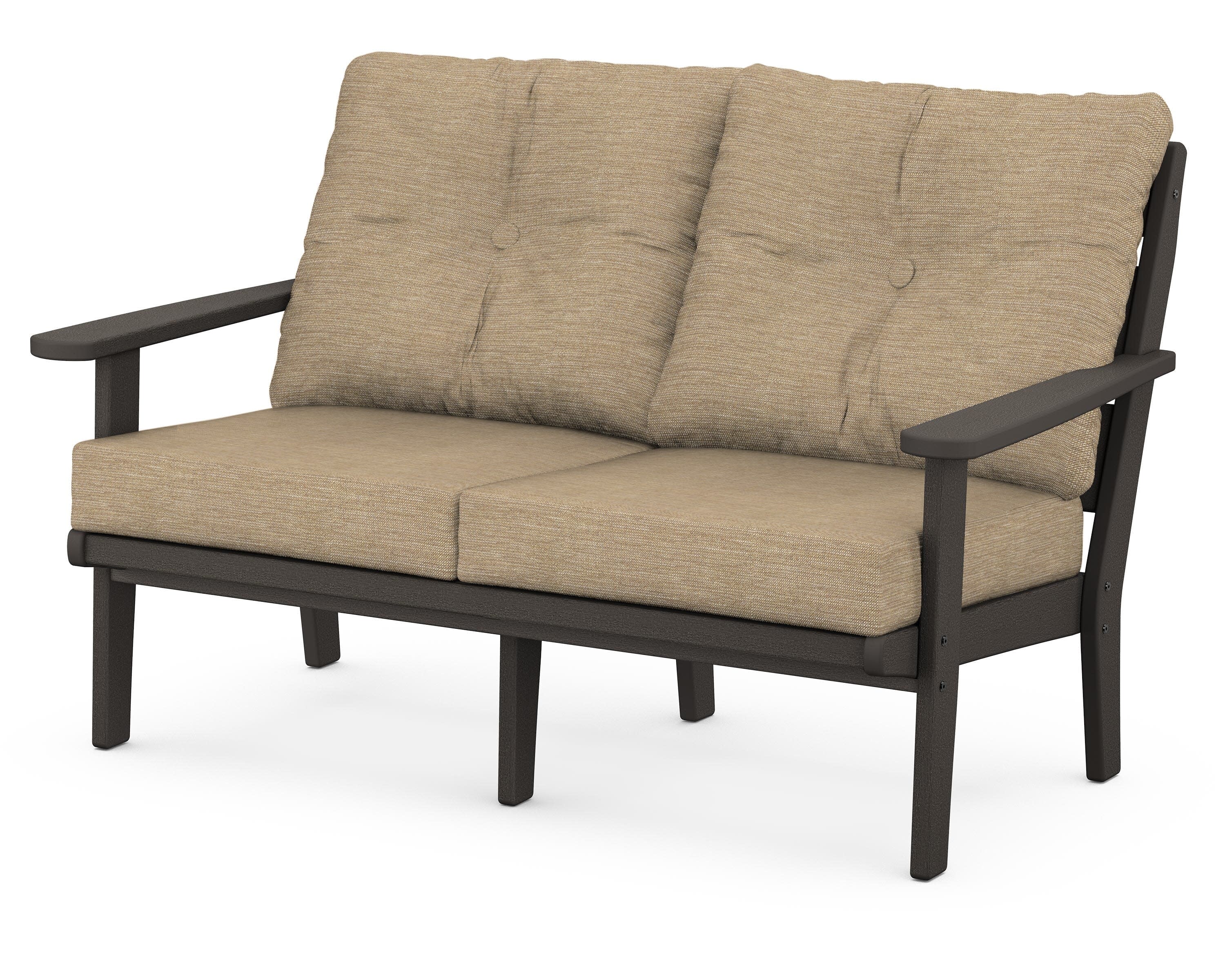 Lakeside Deep Seating Loveseat in Vintage Coffee / Charmer Desert