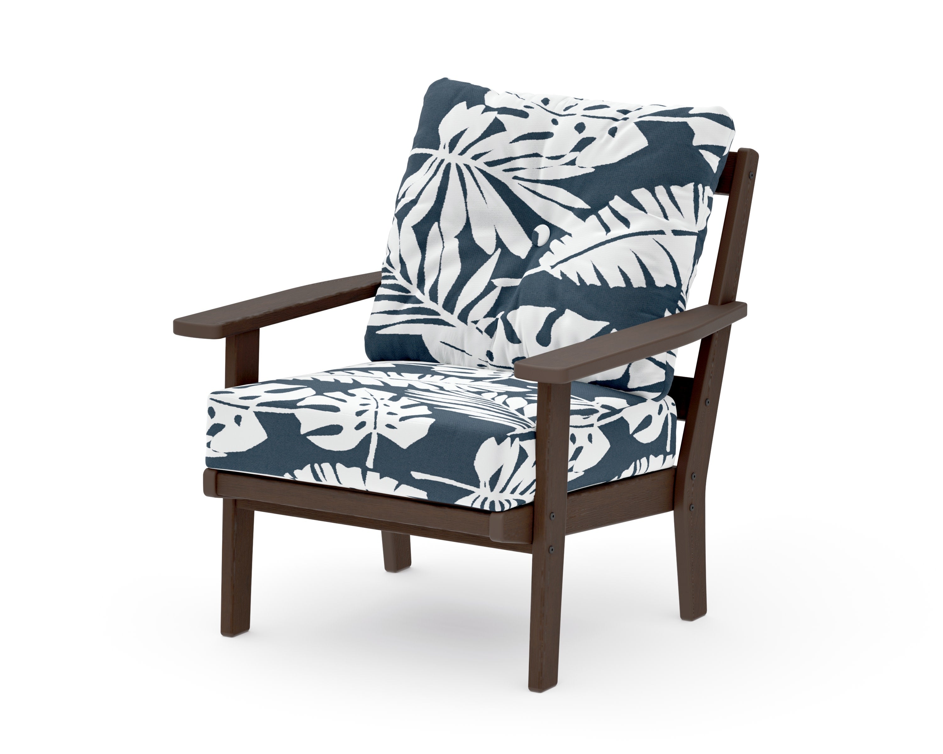 Prairie Deep Seating Chair in Kona / Leaf Marine Indigo