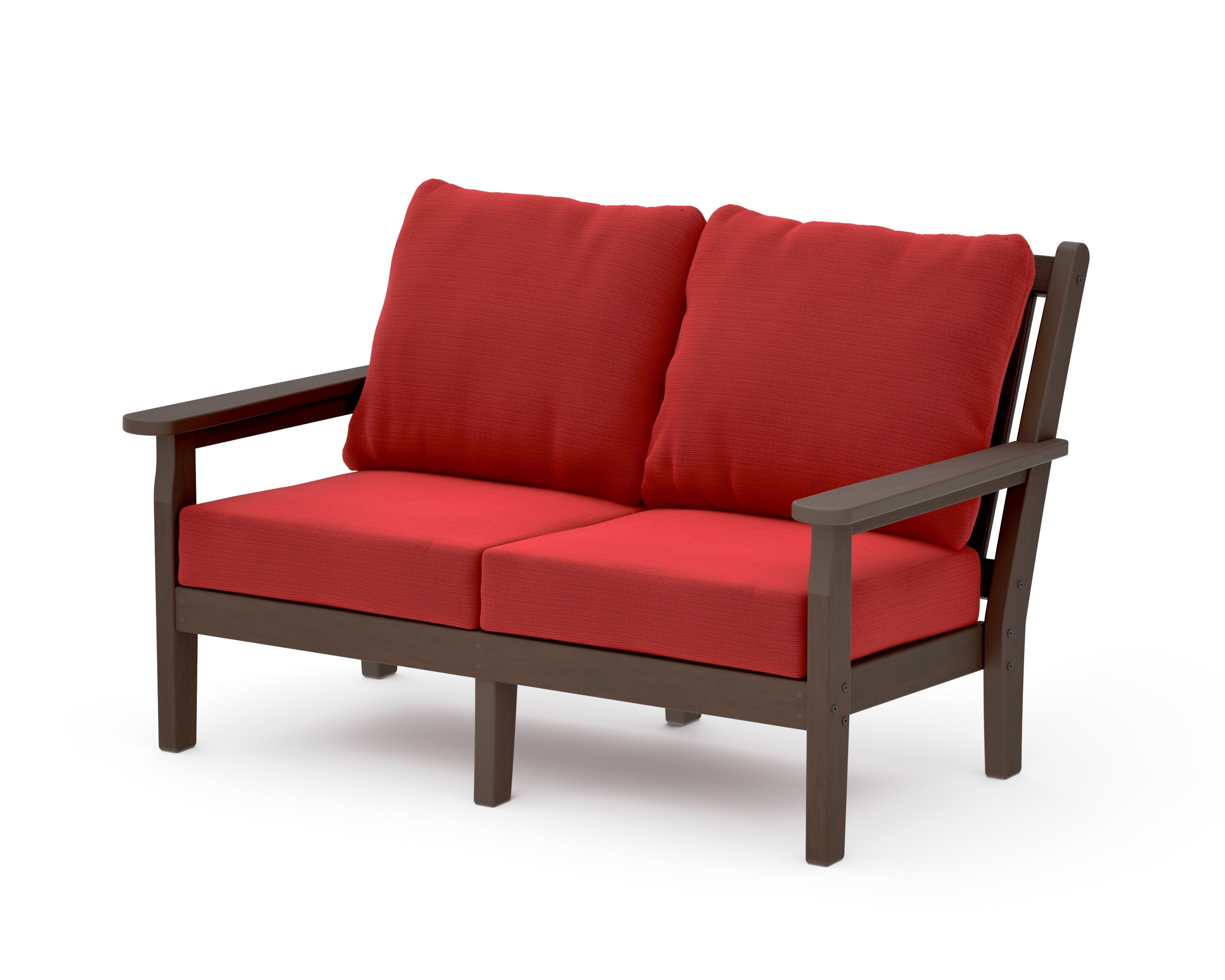 Chippendale Deep Seating Loveseat in Kona / Crimson Linen