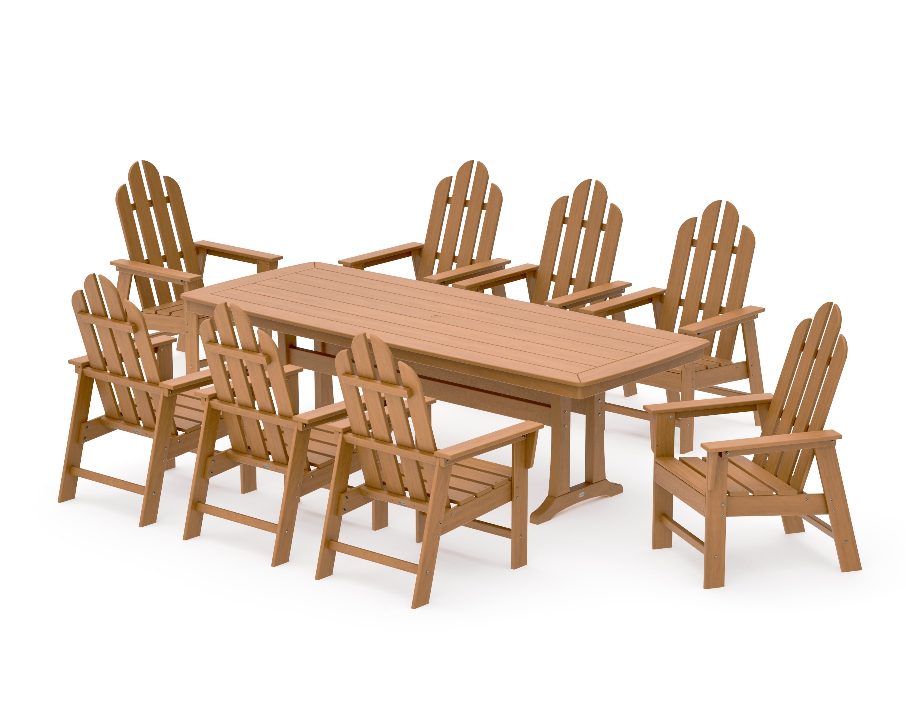 Long Island 9-Piece Dining Set with Trestle Legs in Natural