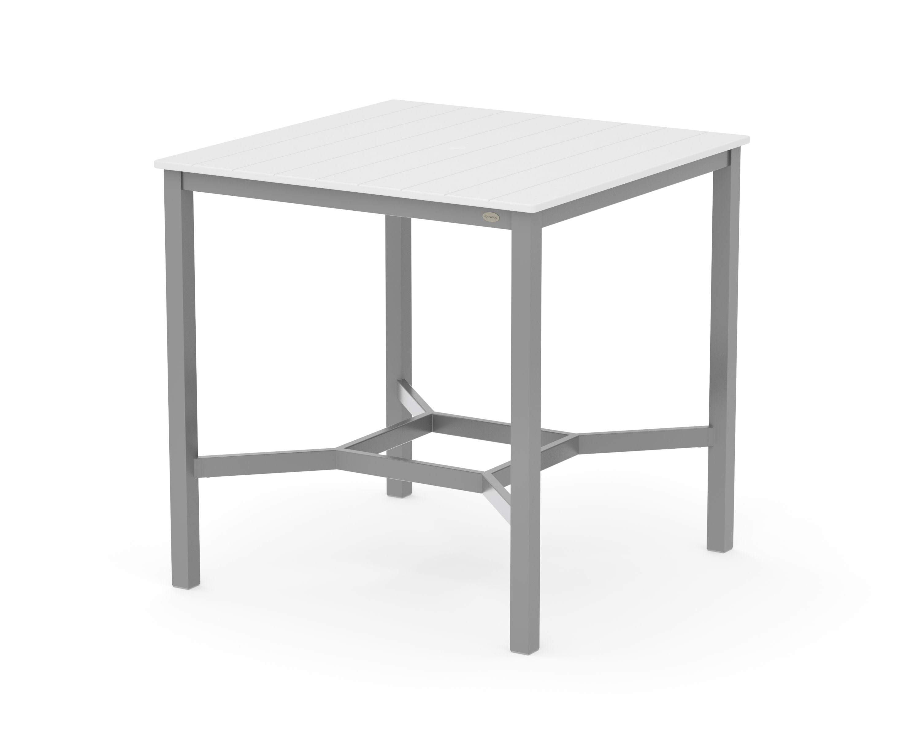 Main Street 42 x 42 Bar Table in Silver / White