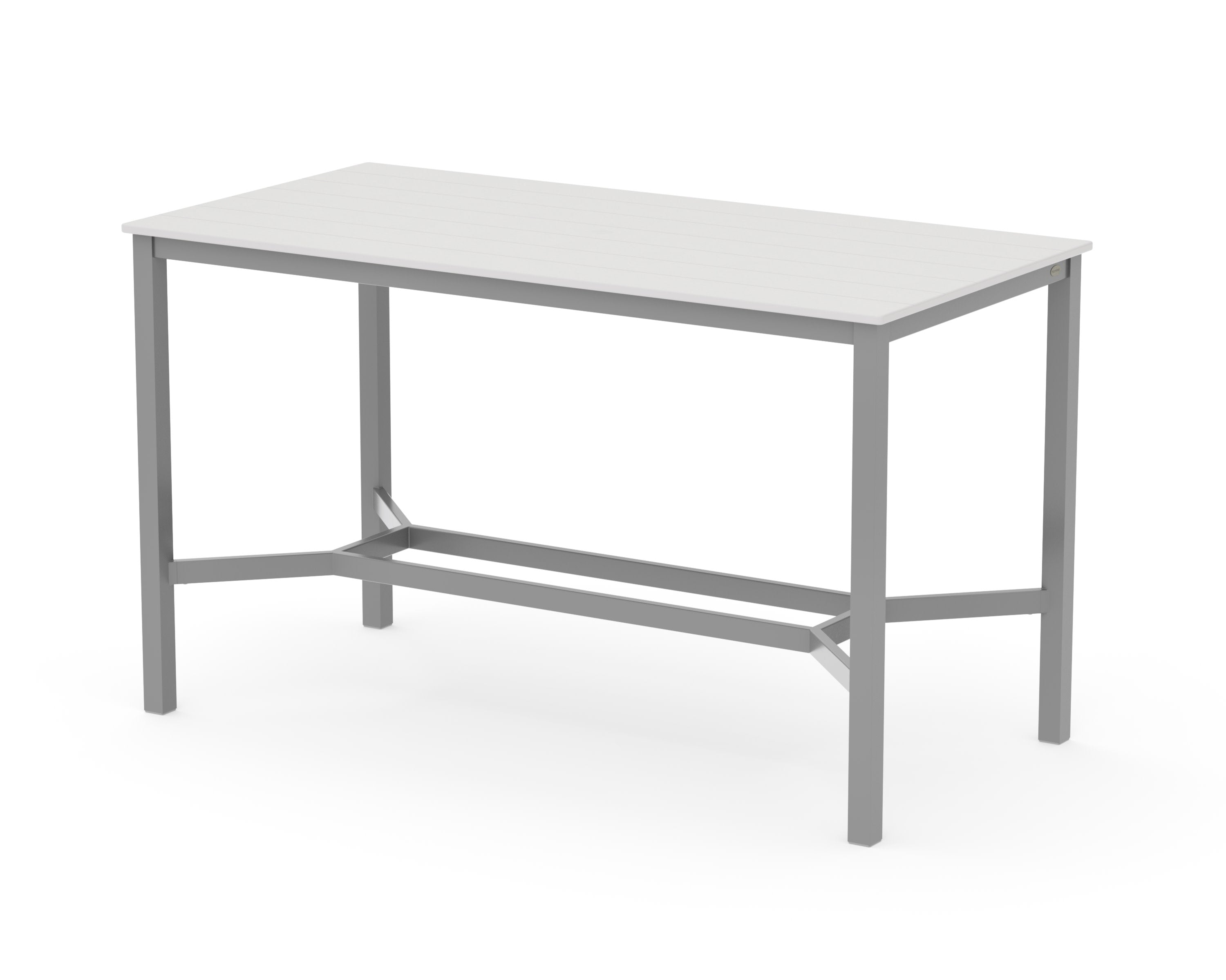 Main Street 36 x 72 Bar Table in Silver / Vintage White