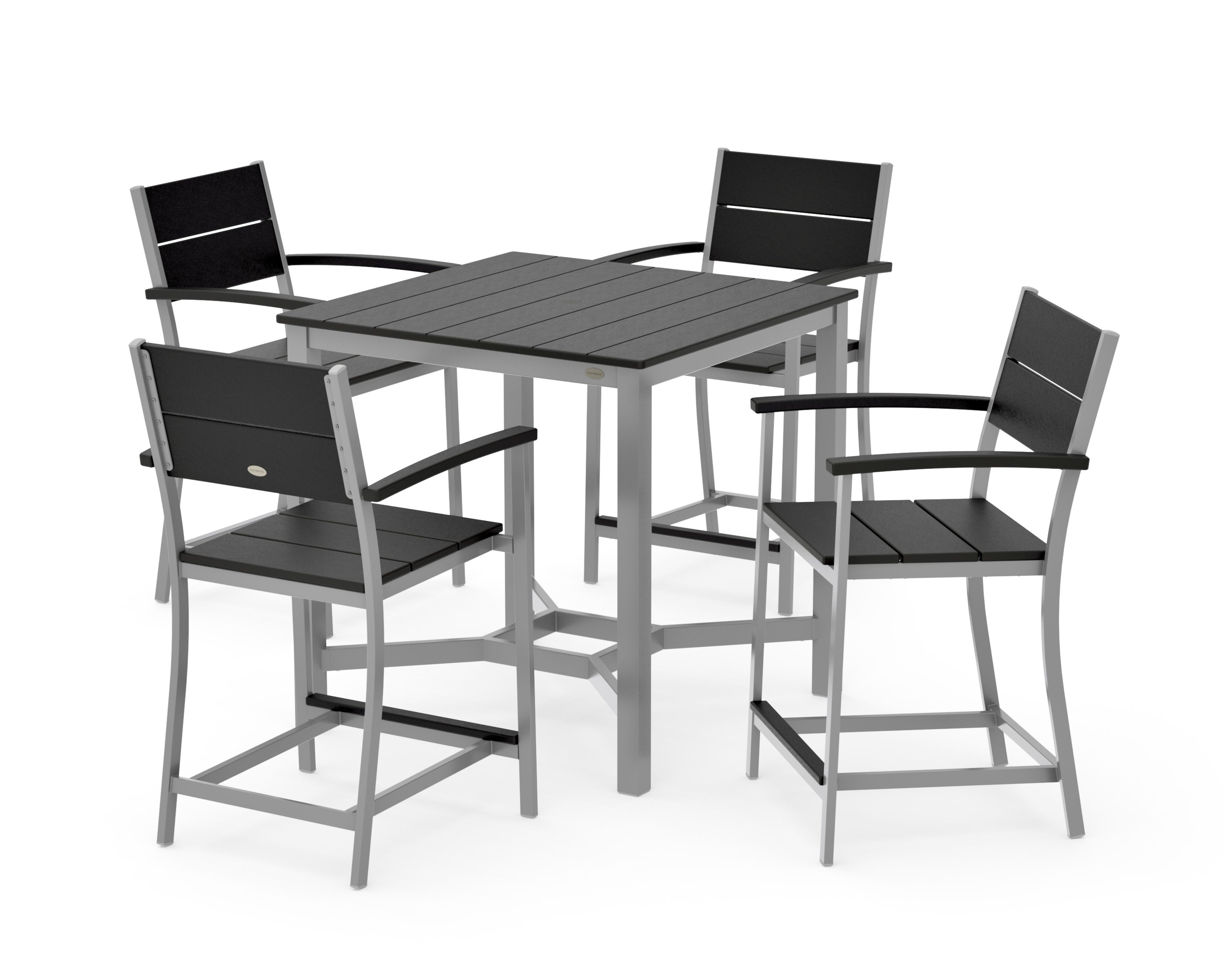Main Street 5-Piece Counter Set in Silver / Black