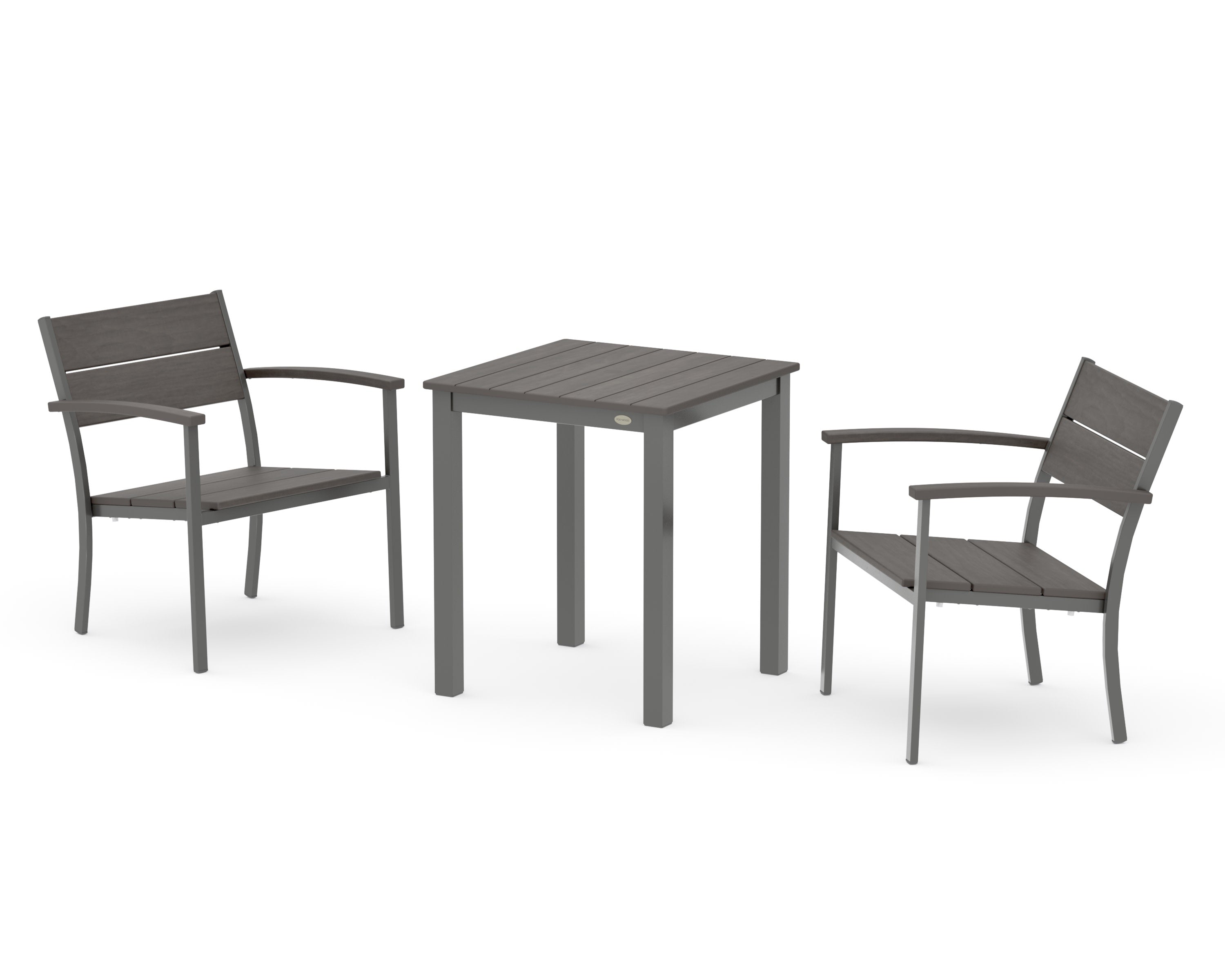 Main Street 3-Piece Square Dining Set in Charcoal / Driftwood
