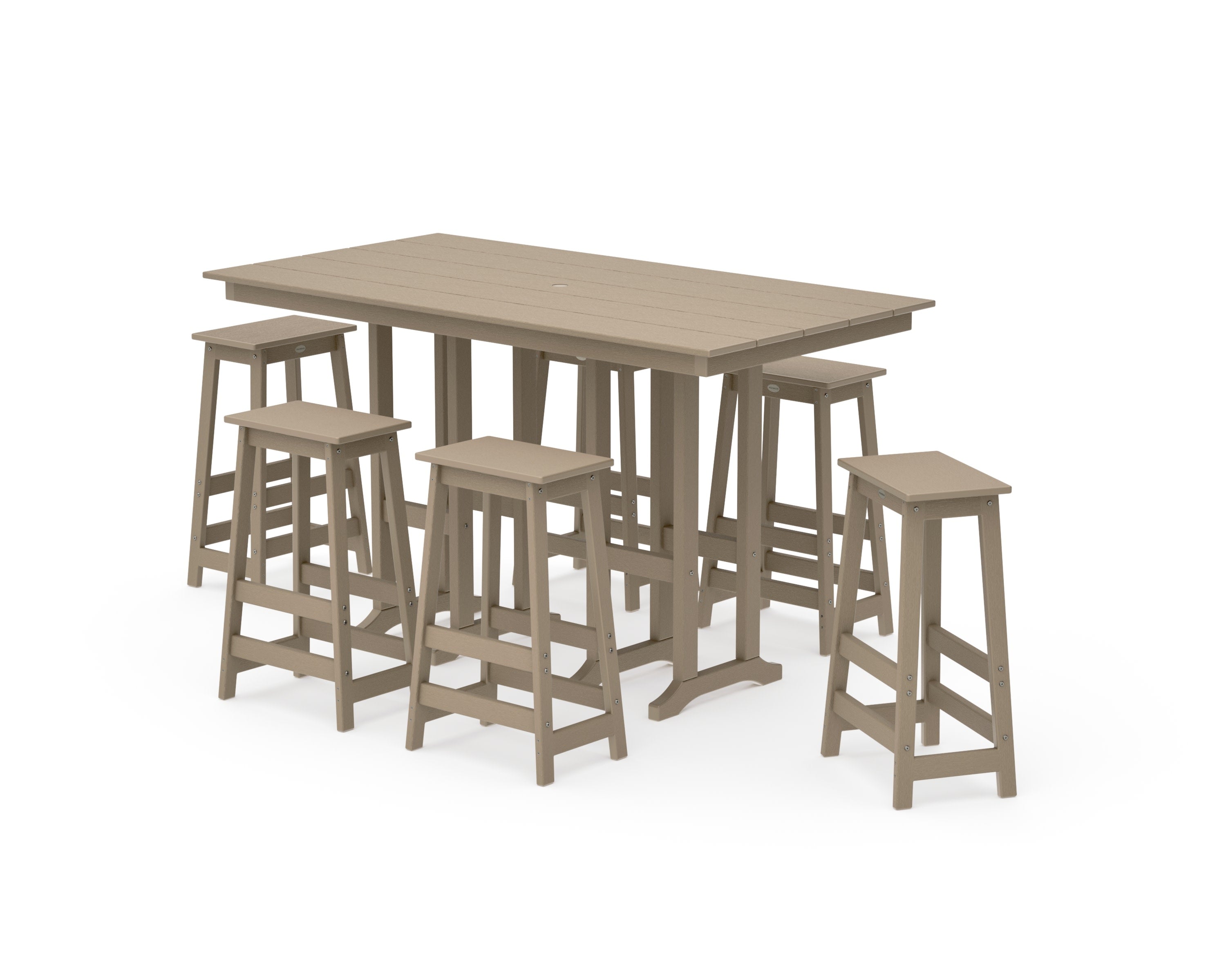 Modern Studio Bar Stool 7-Piece Set in Vintage Sahara