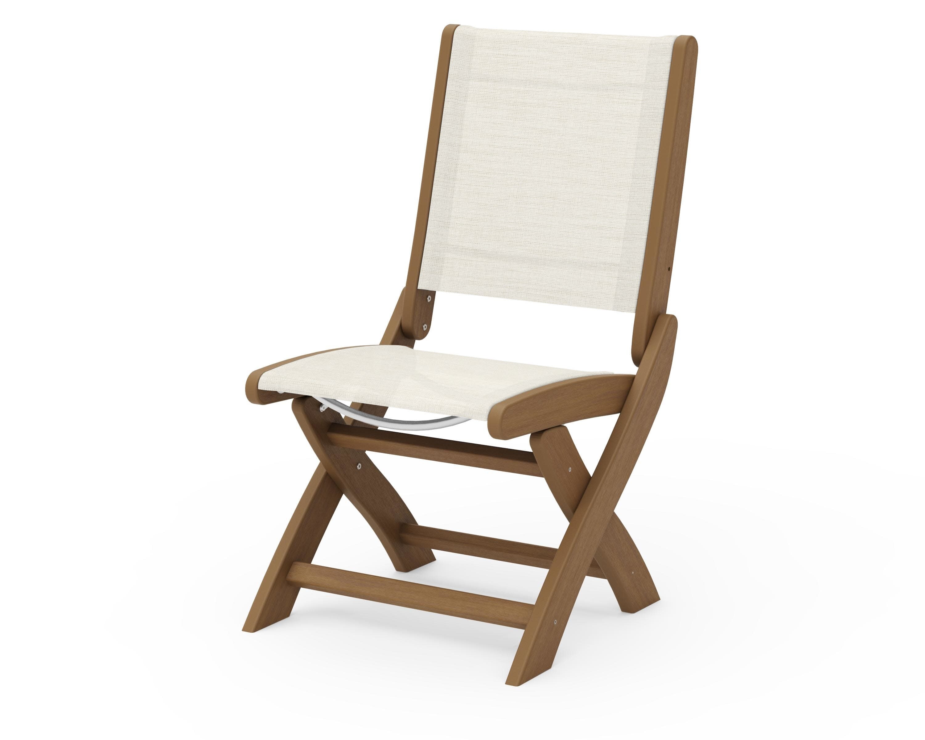 Coastal Folding Side Chair in Natural / Parchment Sling