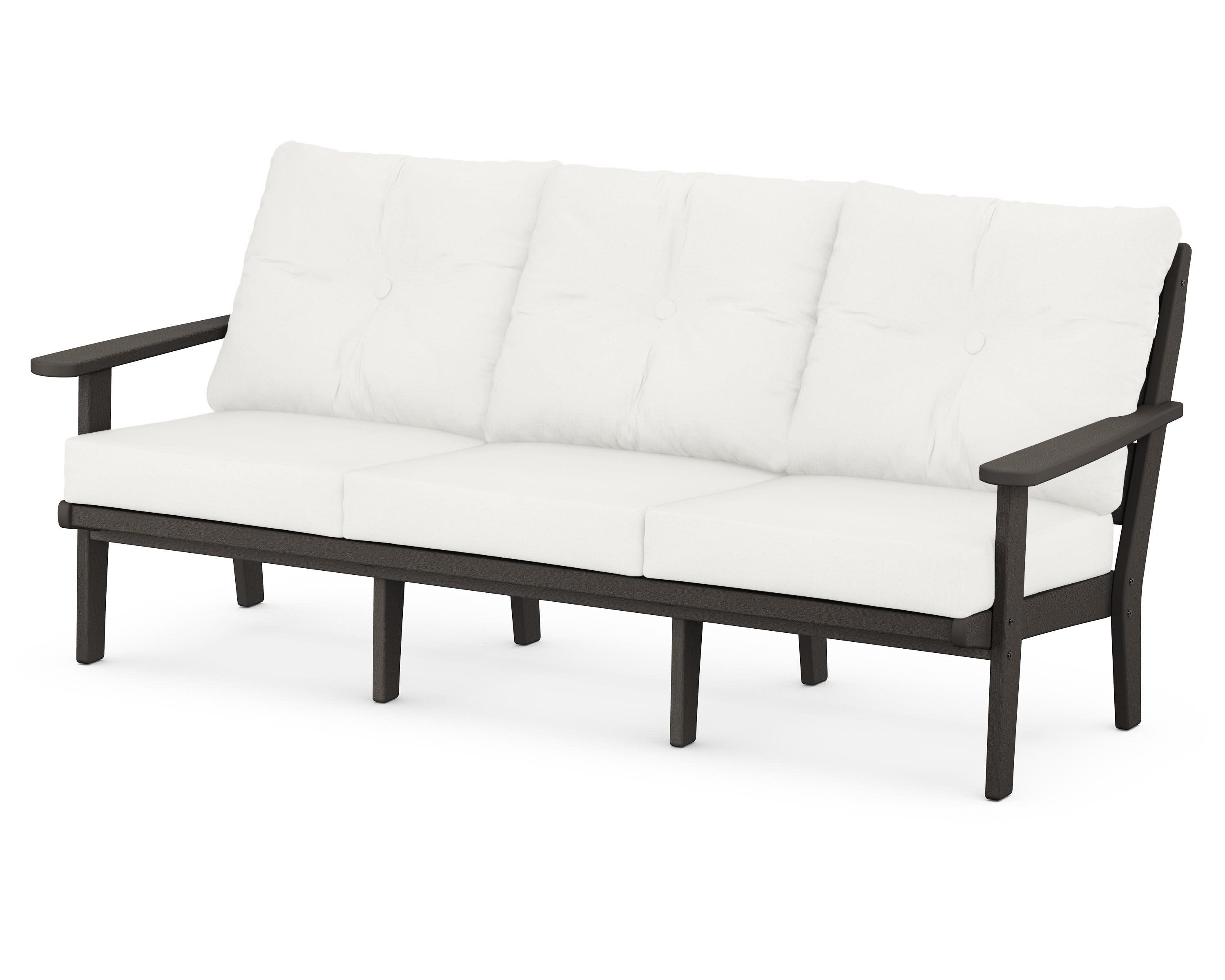 Lakeside Deep Seating Sofa in Vintage Coffee / Natural Linen