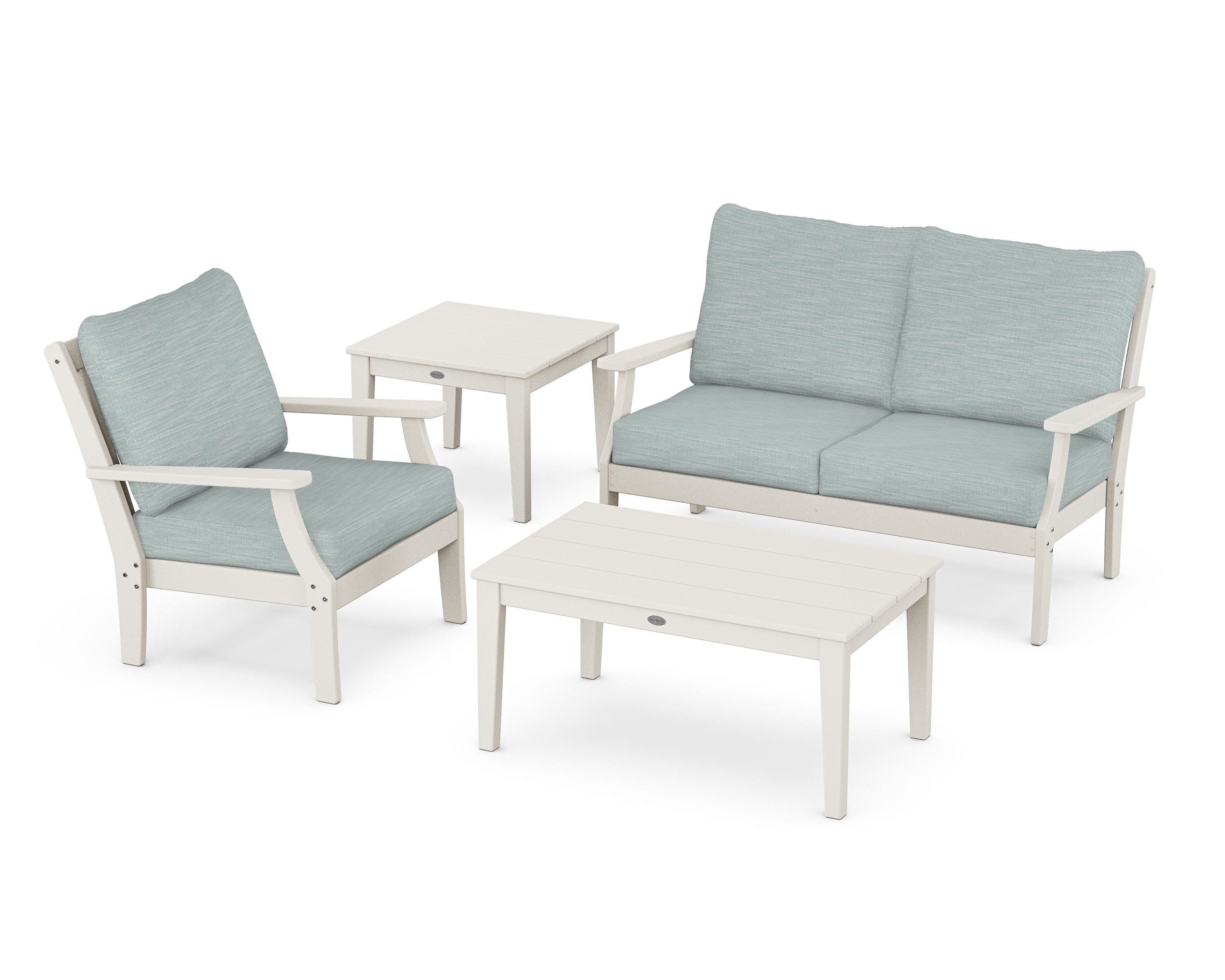 Braxton 4-Piece Deep Seating Set in Sand / Soothe Mist
