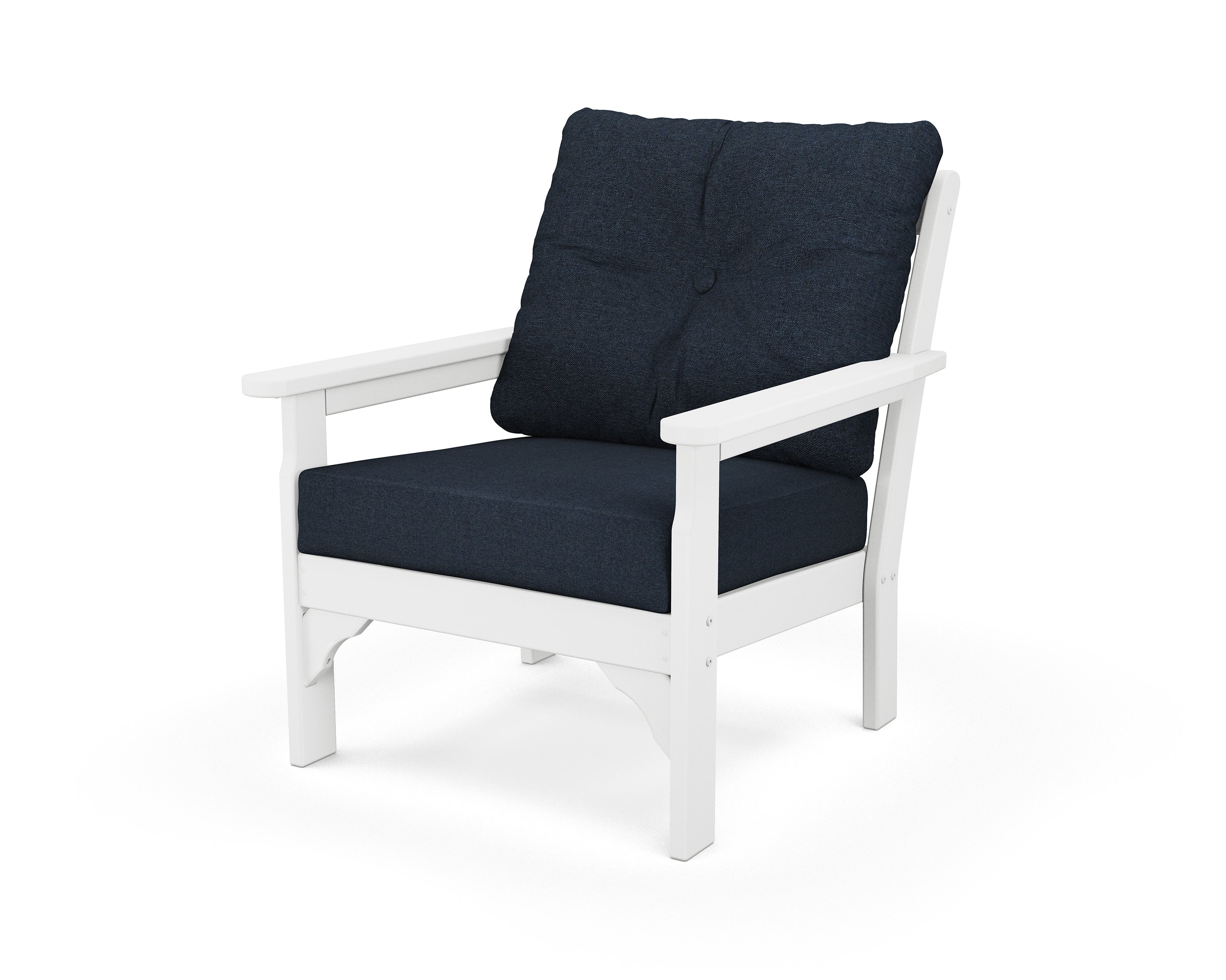 Vineyard Deep Seating Chair in White / Marine Indigo