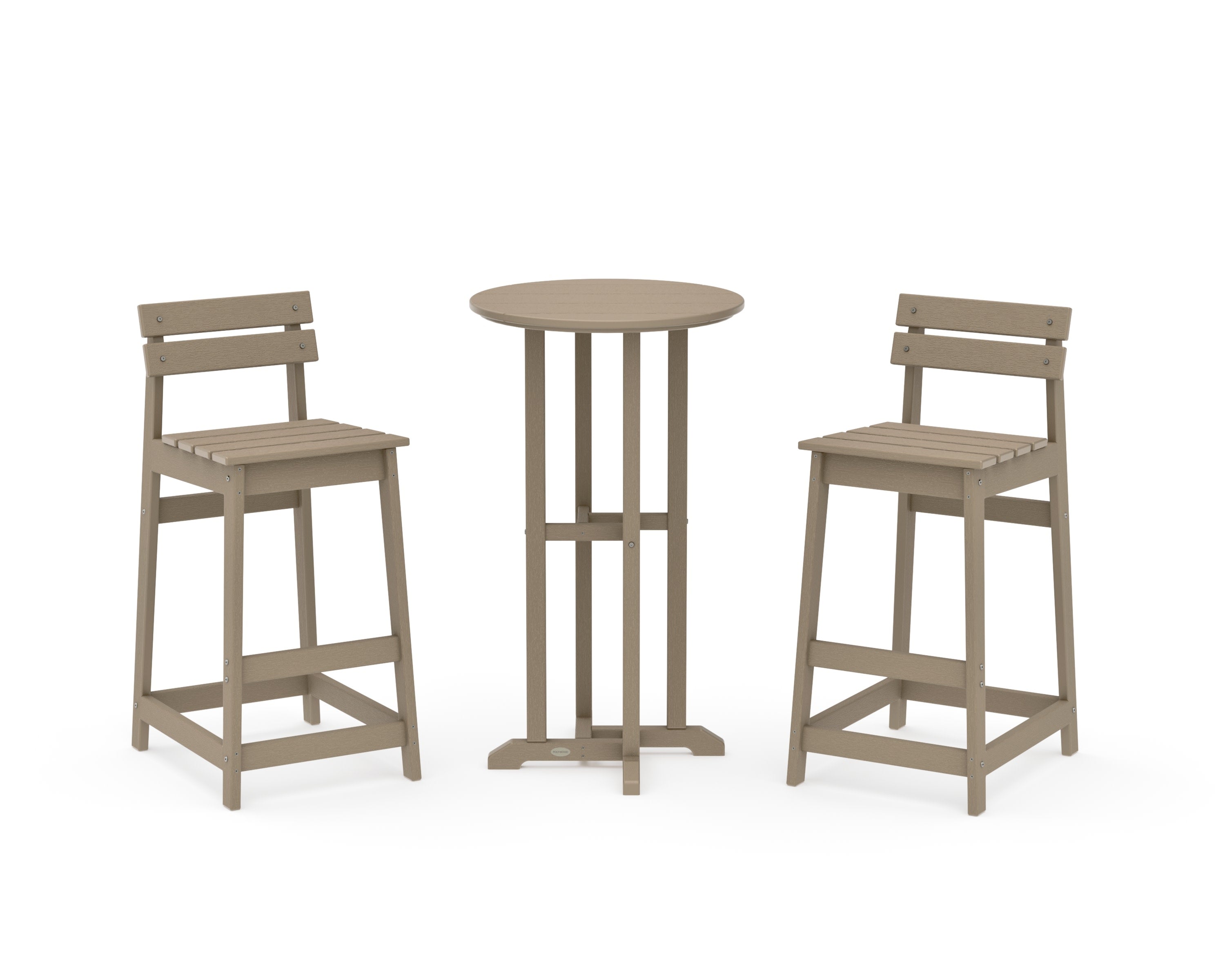 Modern Studio Plaza Lowback Bar Chair 3-Piece Bistro Set in Vintage Sahara