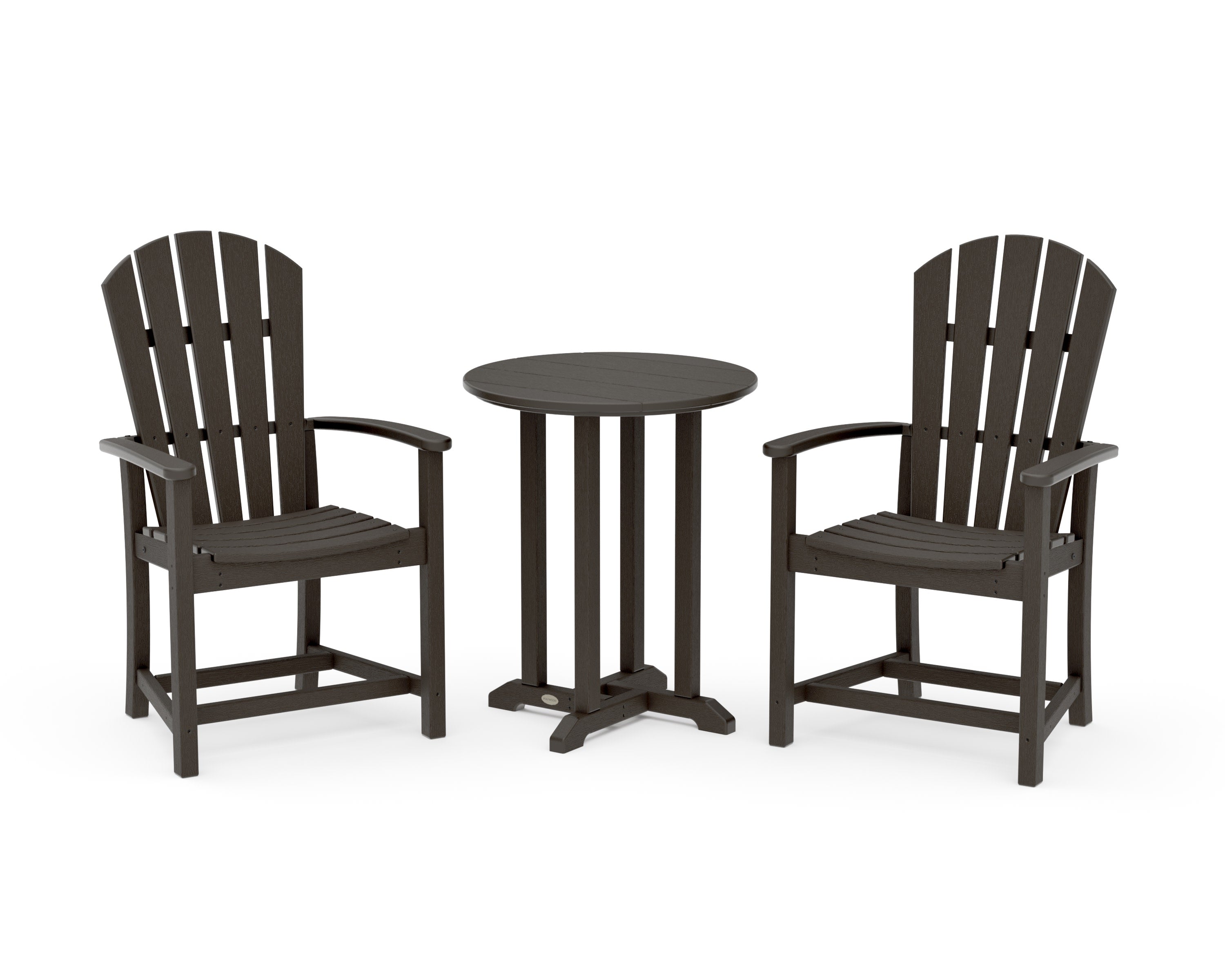 Palm Coast 3-Piece Round Farmhouse Bistro Dining Set in Vintage Coffee