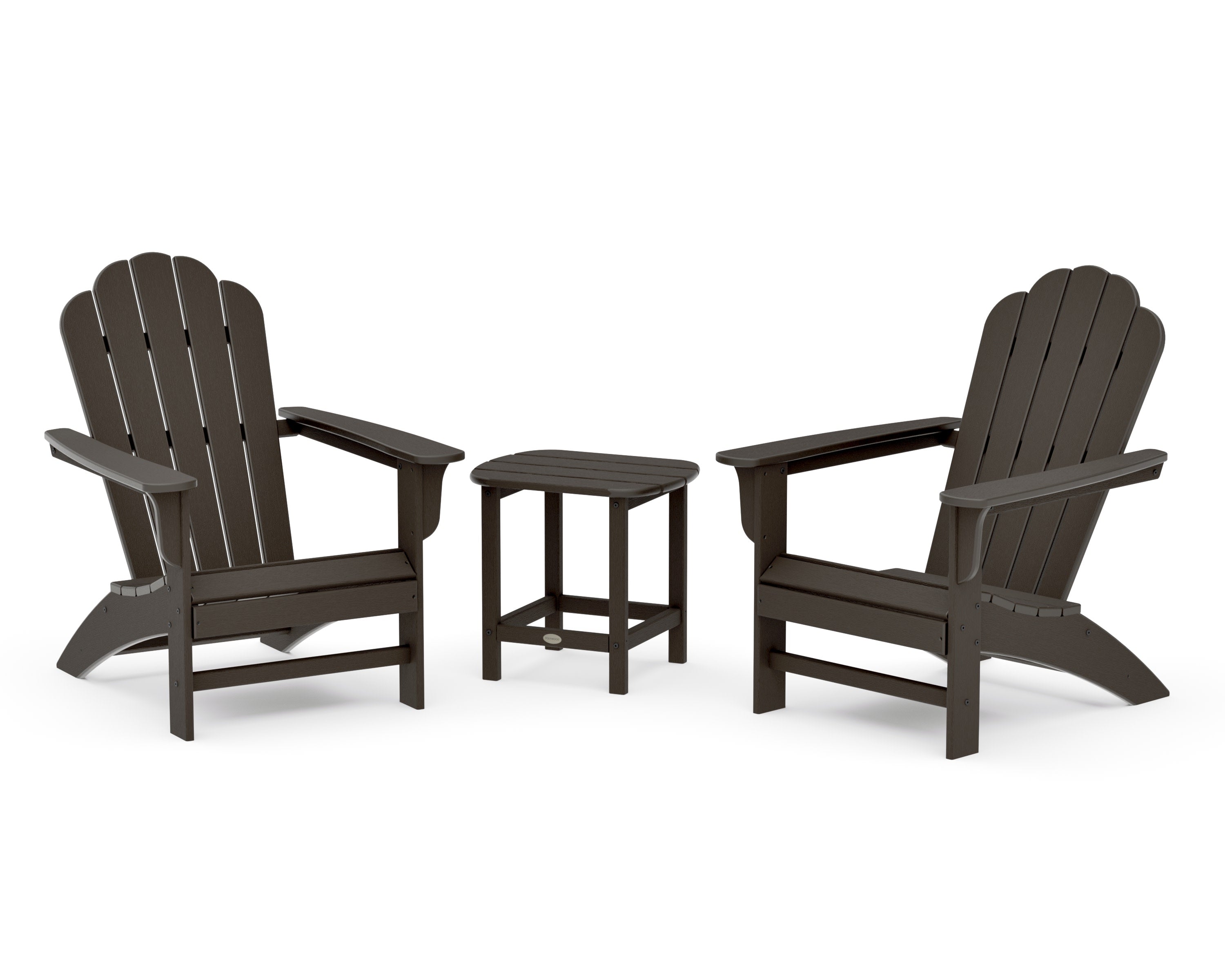 Cottage Adirondack Chair 3-Piece Set in Vintage Coffee