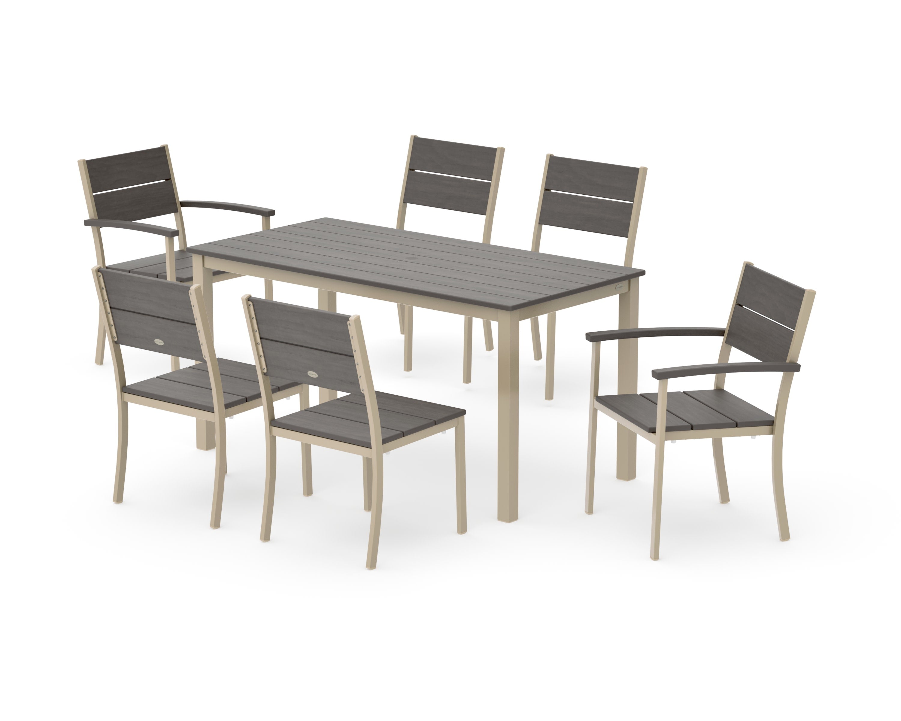 Main Street 7-Piece Dining Set in Sand / Driftwood