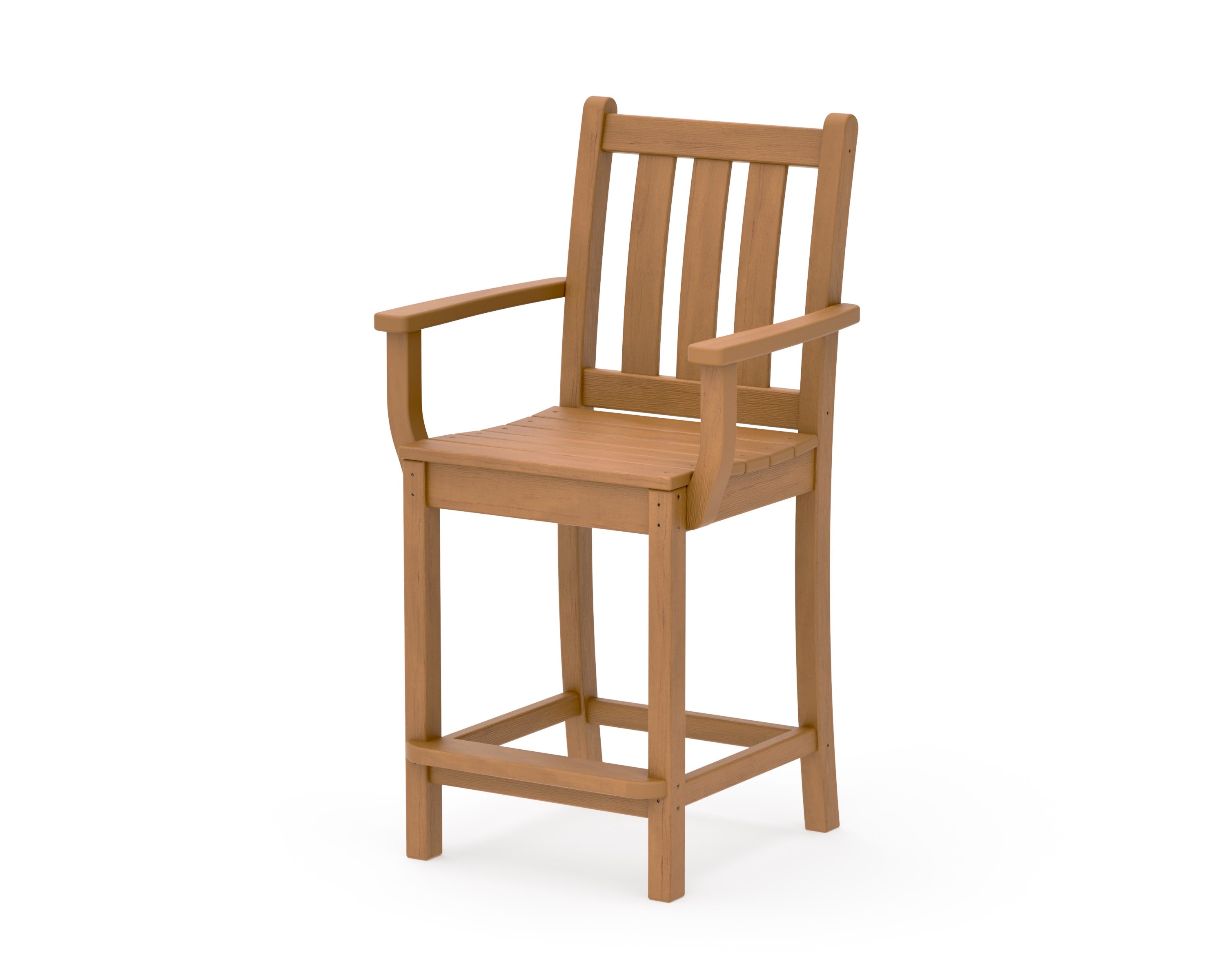 Traditional Garden Counter Arm Chair in Natural