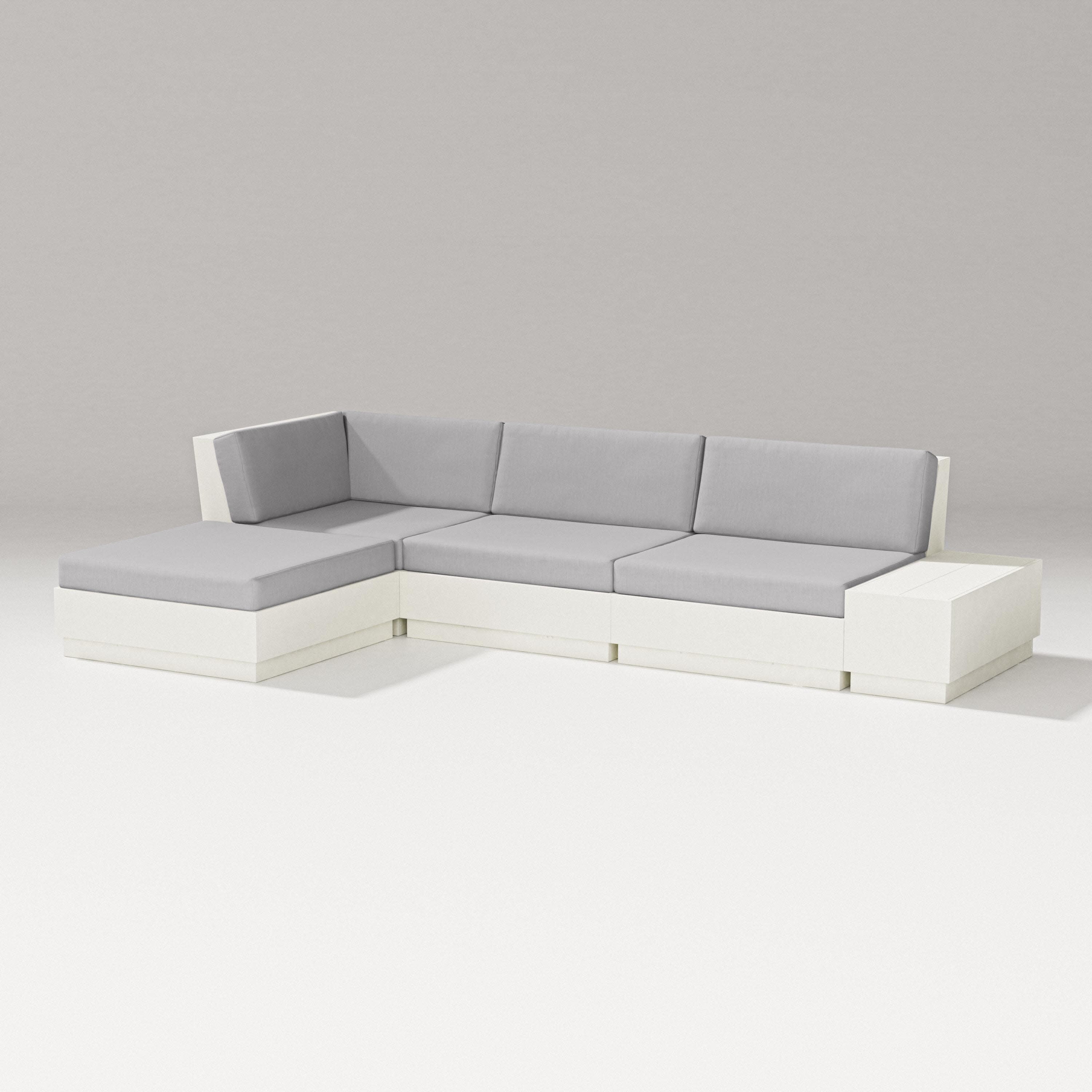 Elevate Chaise Sectional in Vintage White / Granite