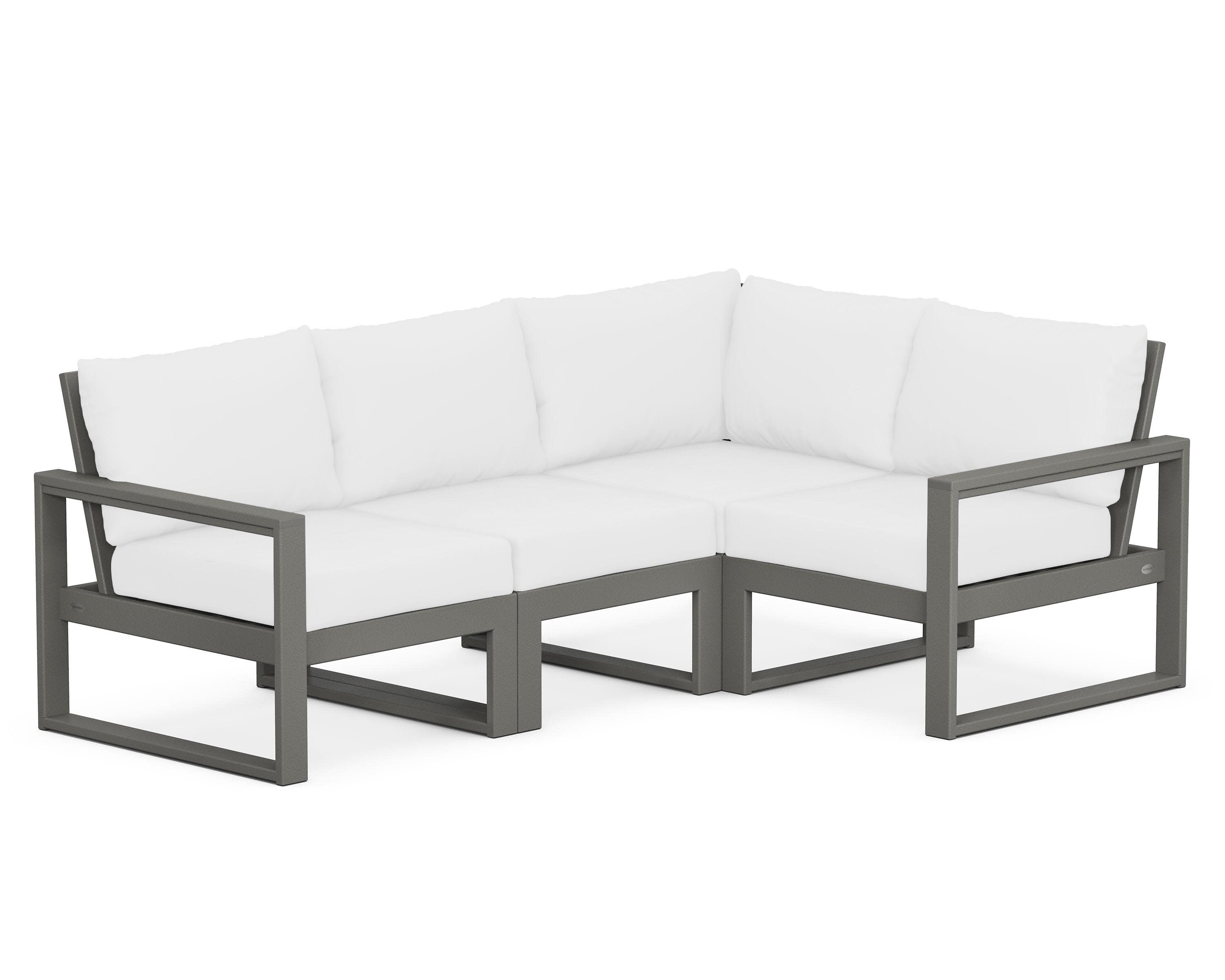 EDGE 4-Piece Modular Deep Seating Set in Slate Grey / Natural
