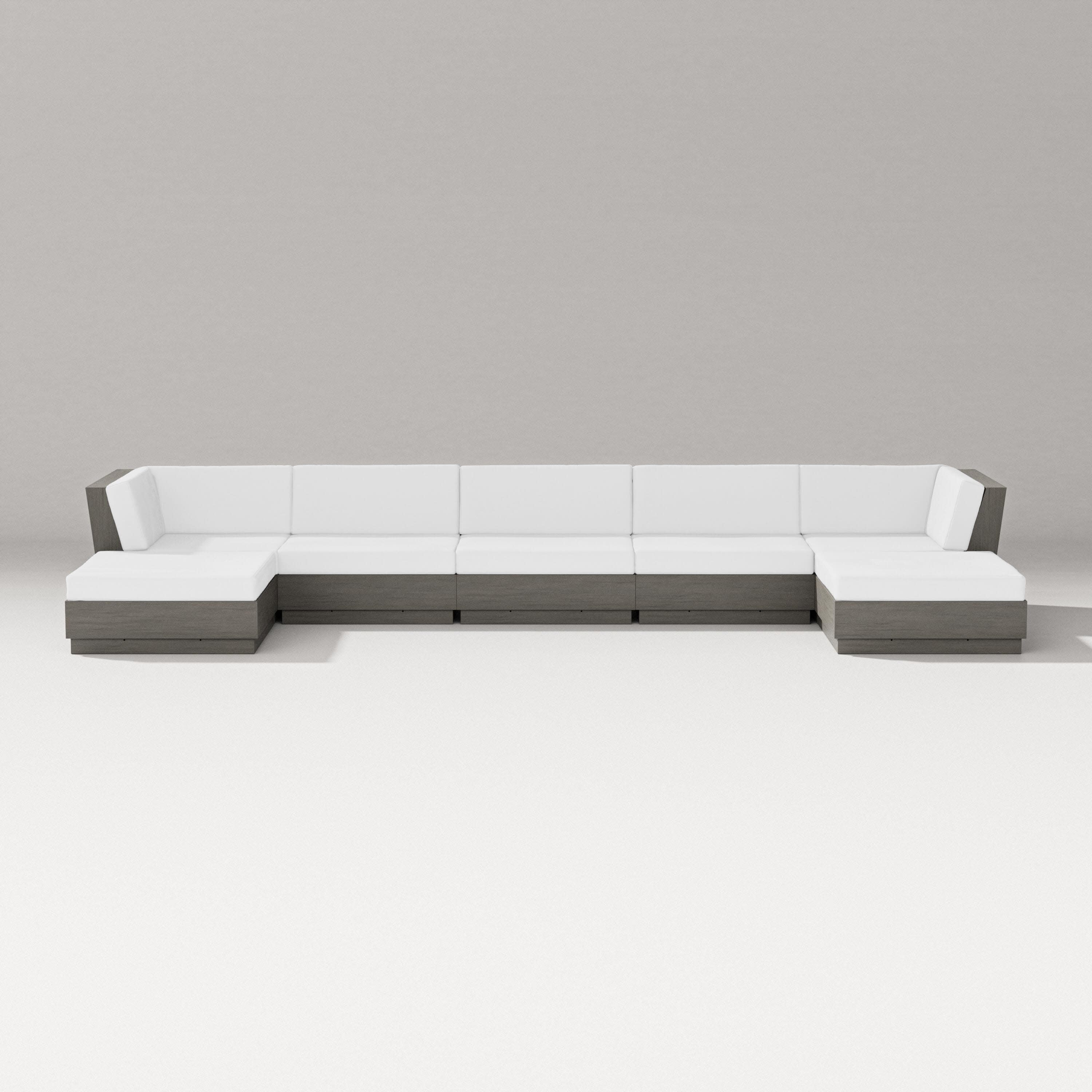 Elevate 7-Piece Double Chaise Sectional in Driftwood / Natural