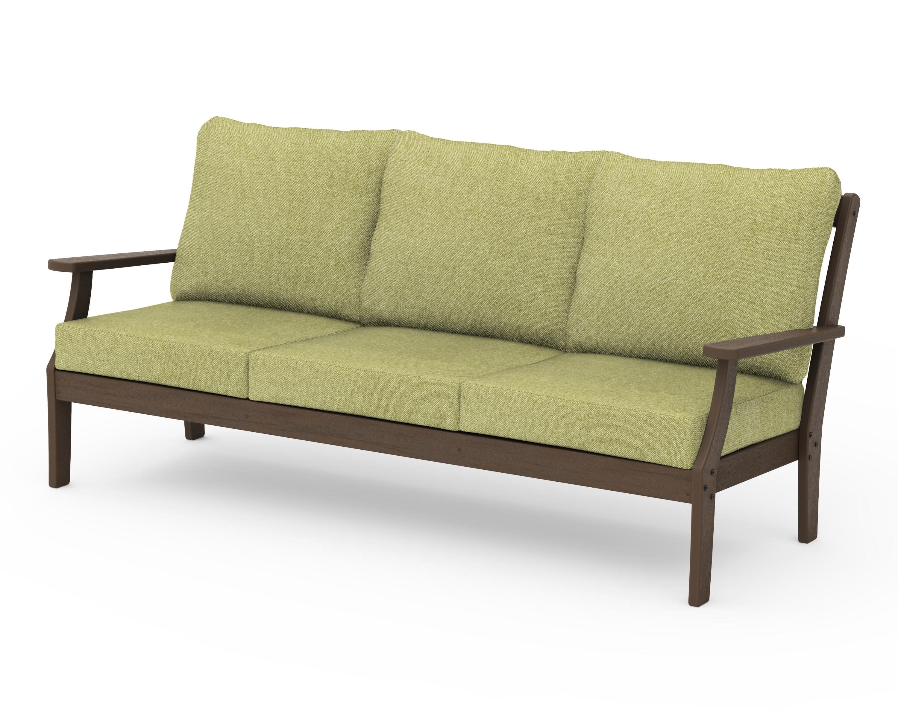 Braxton Deep Seating Sofa in Kona / Chartreuse Boucle
