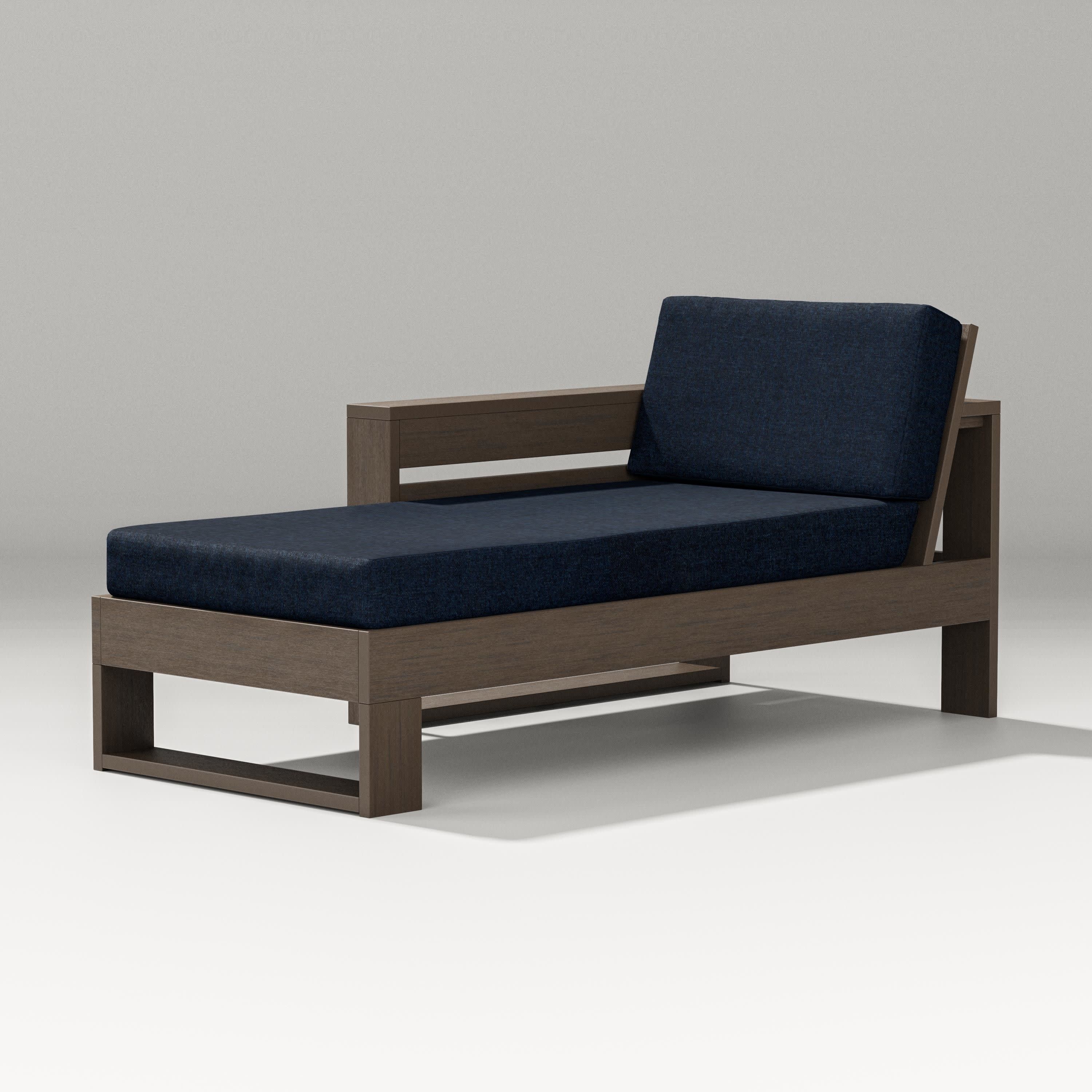 Latitude Modular Left Arm Chaise in Kona / Marine Indigo