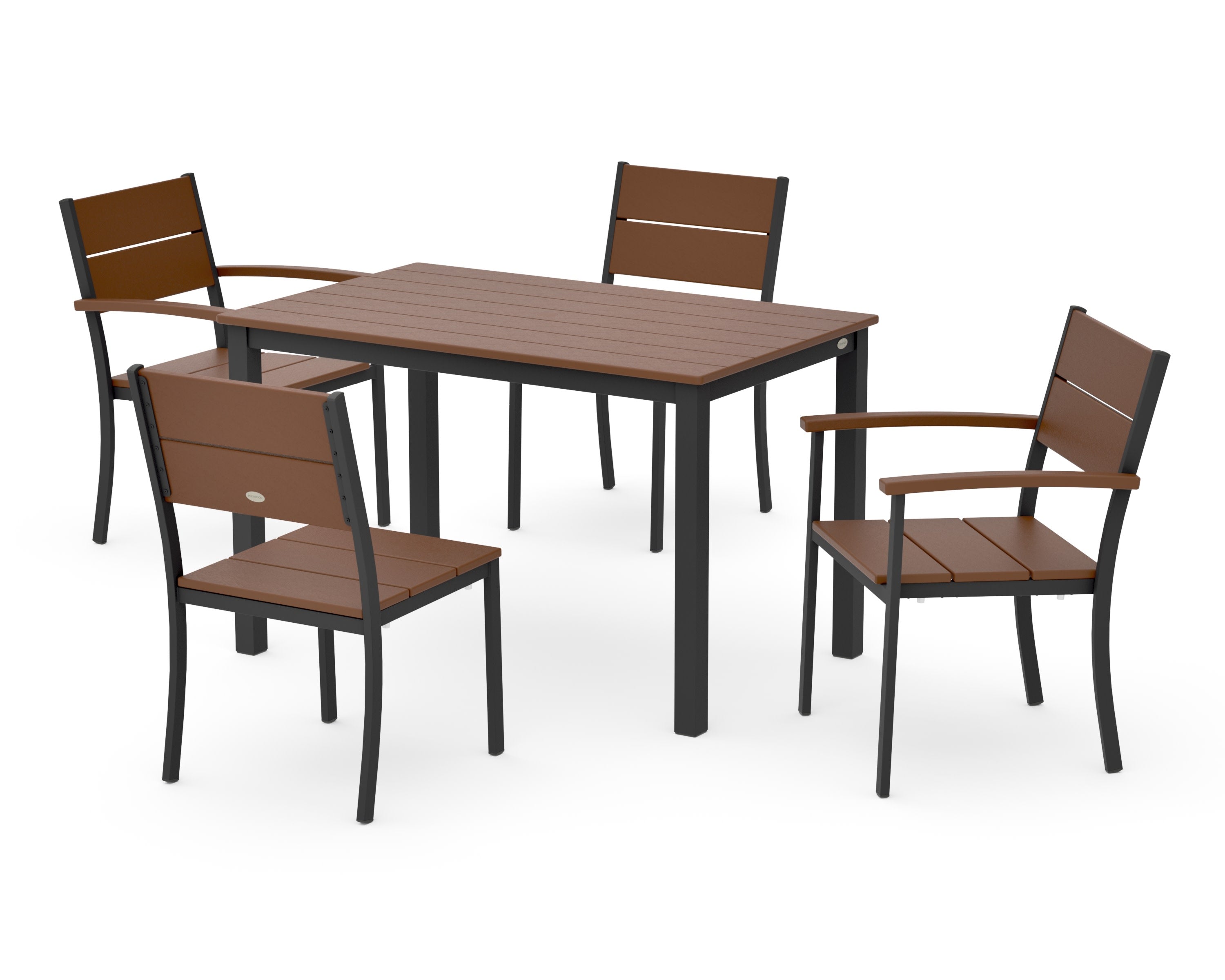 Main Street 5-Piece Dining Set in Black / Teak