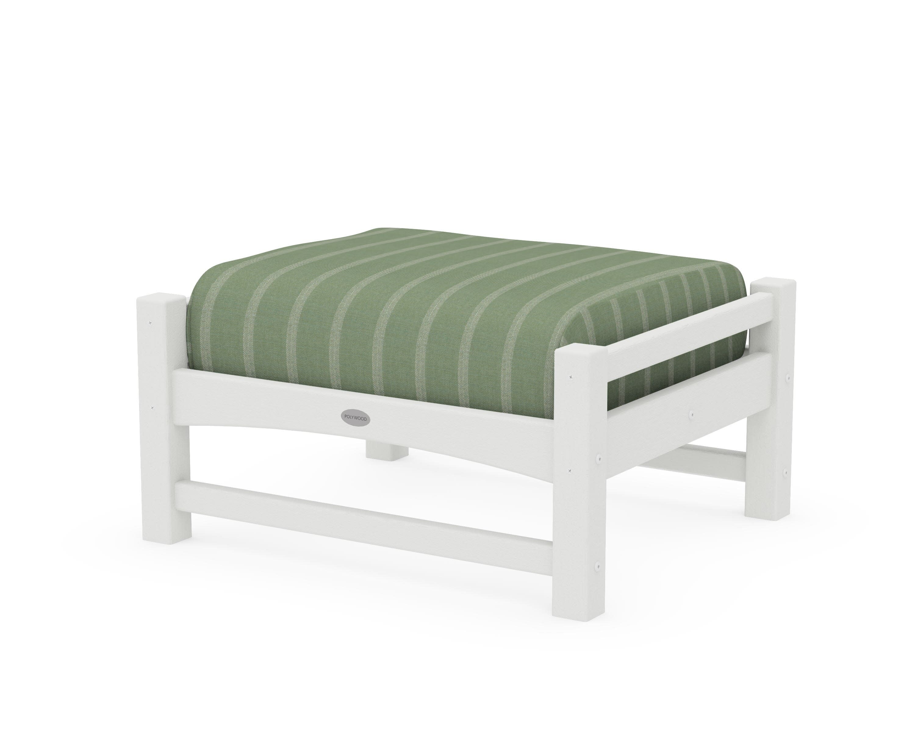 Club Ottoman in Vintage White / Unwind Rainwashed