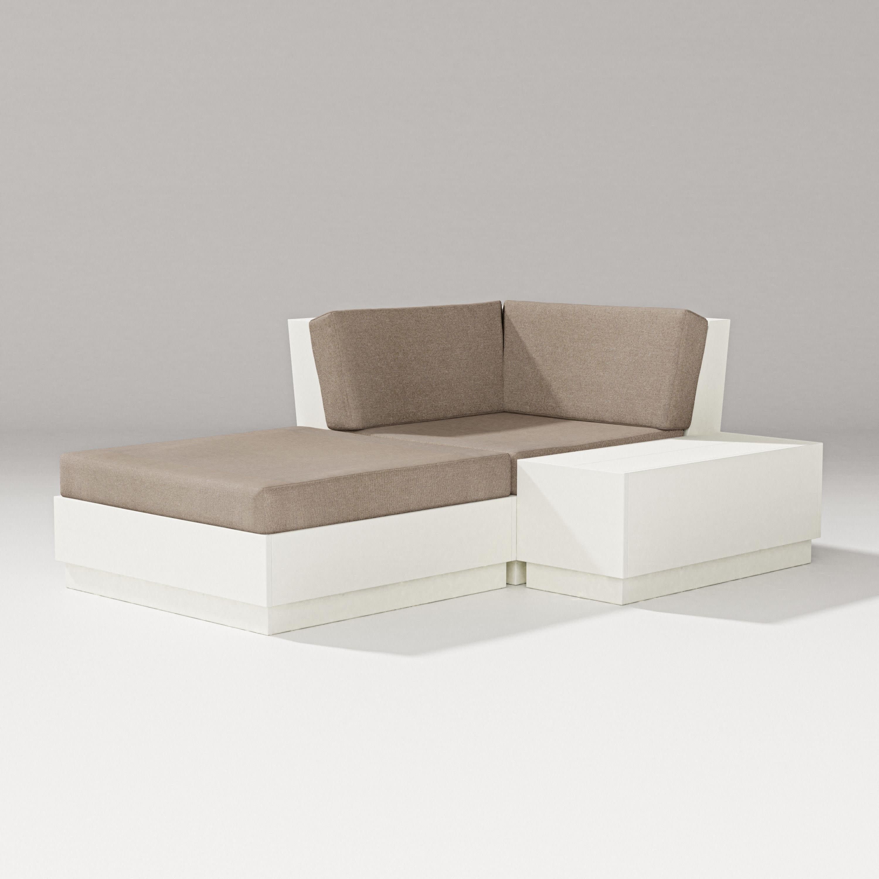 Elevate Corner Chaise in Vintage White / Spiced Burlap